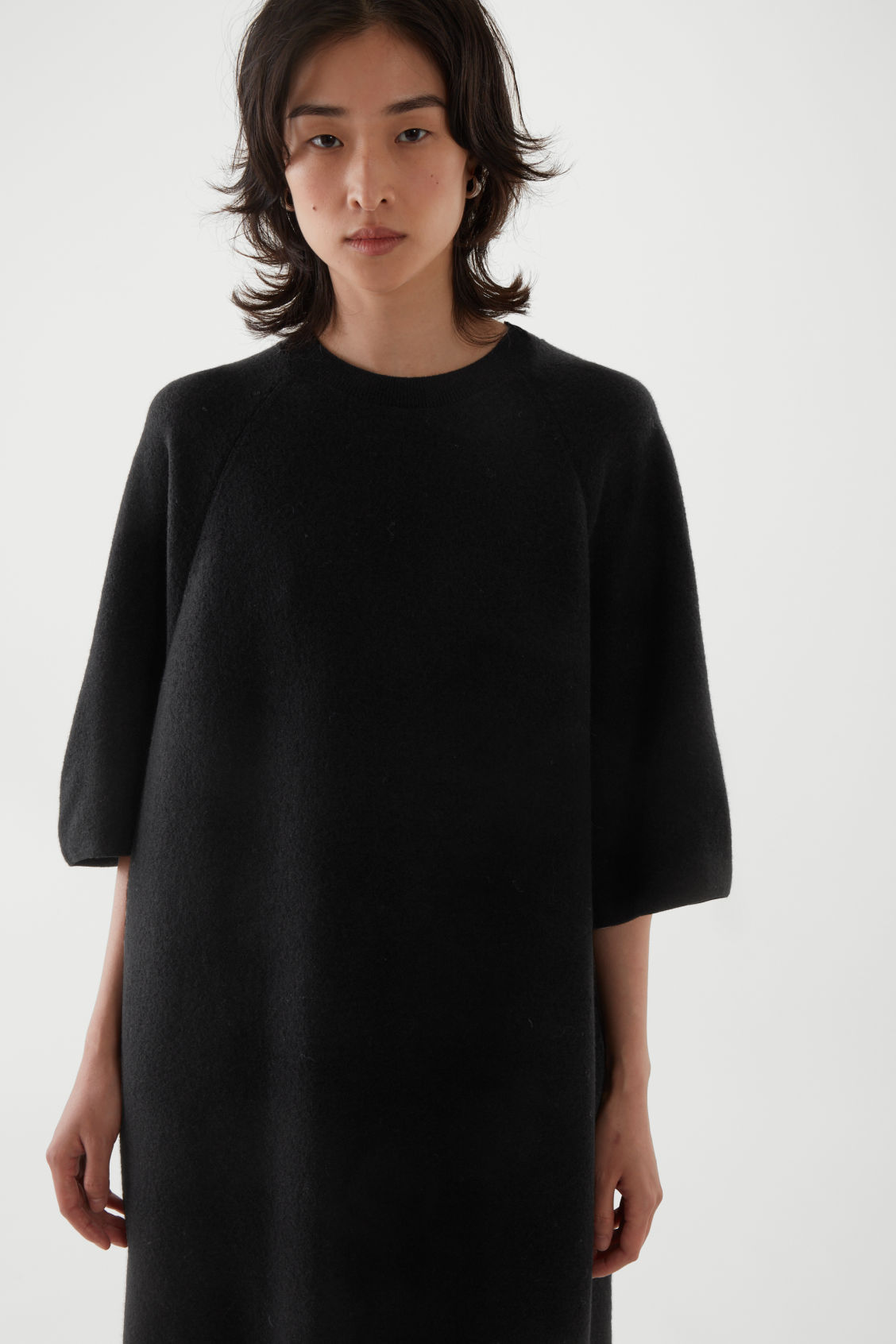 cos oversized wool dress COS Oversized Wool-blend Shirt Dress in Green