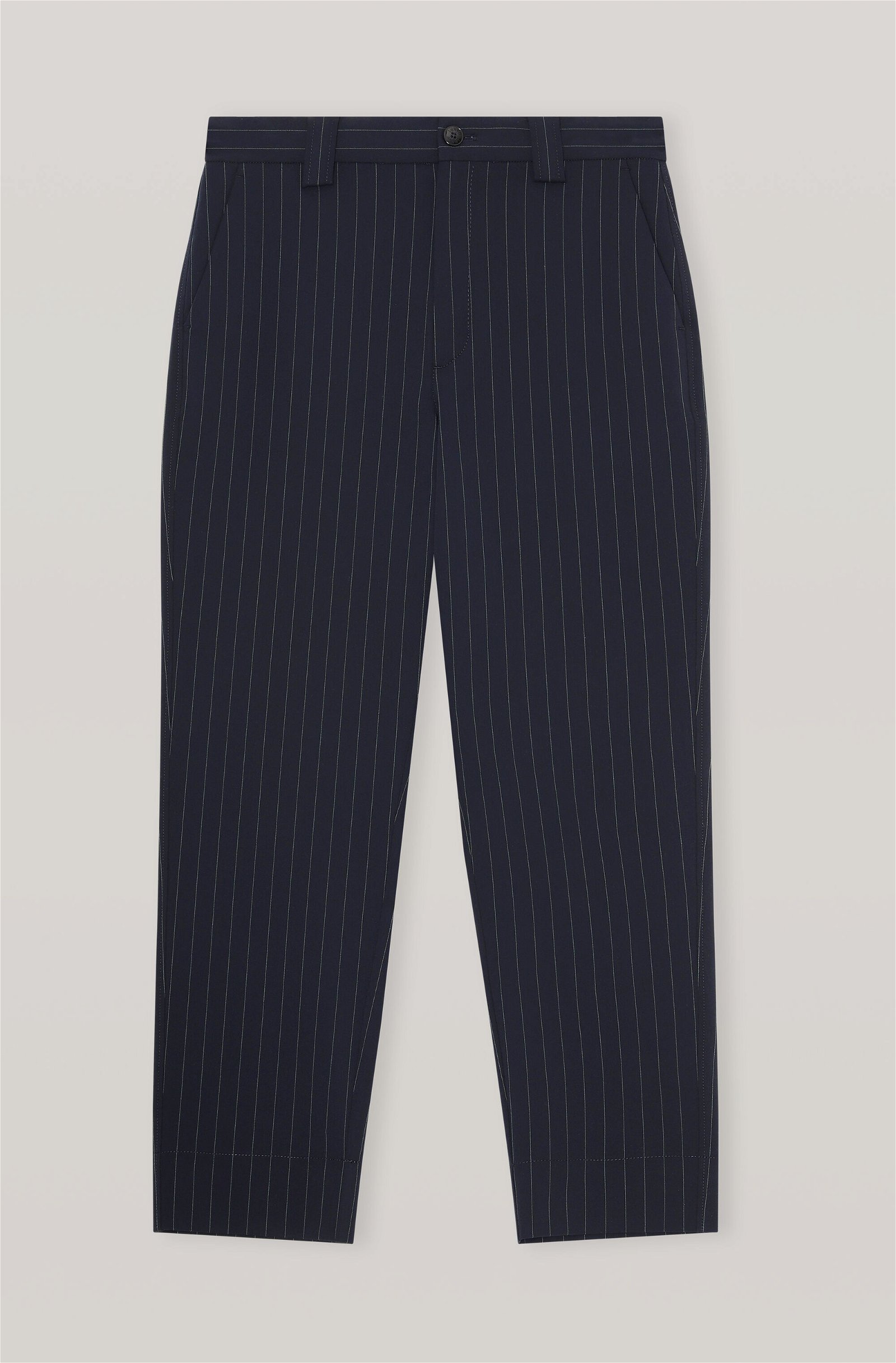 Sky Captain Striped Stretch Cropped Trousers
