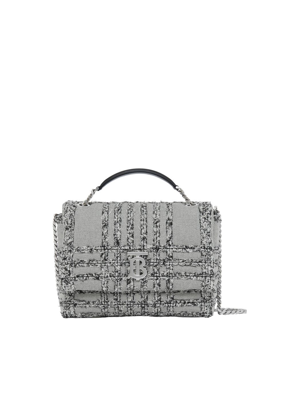 BURBERRY Needle Punch Check Canvas Small Lola Satchel Endource