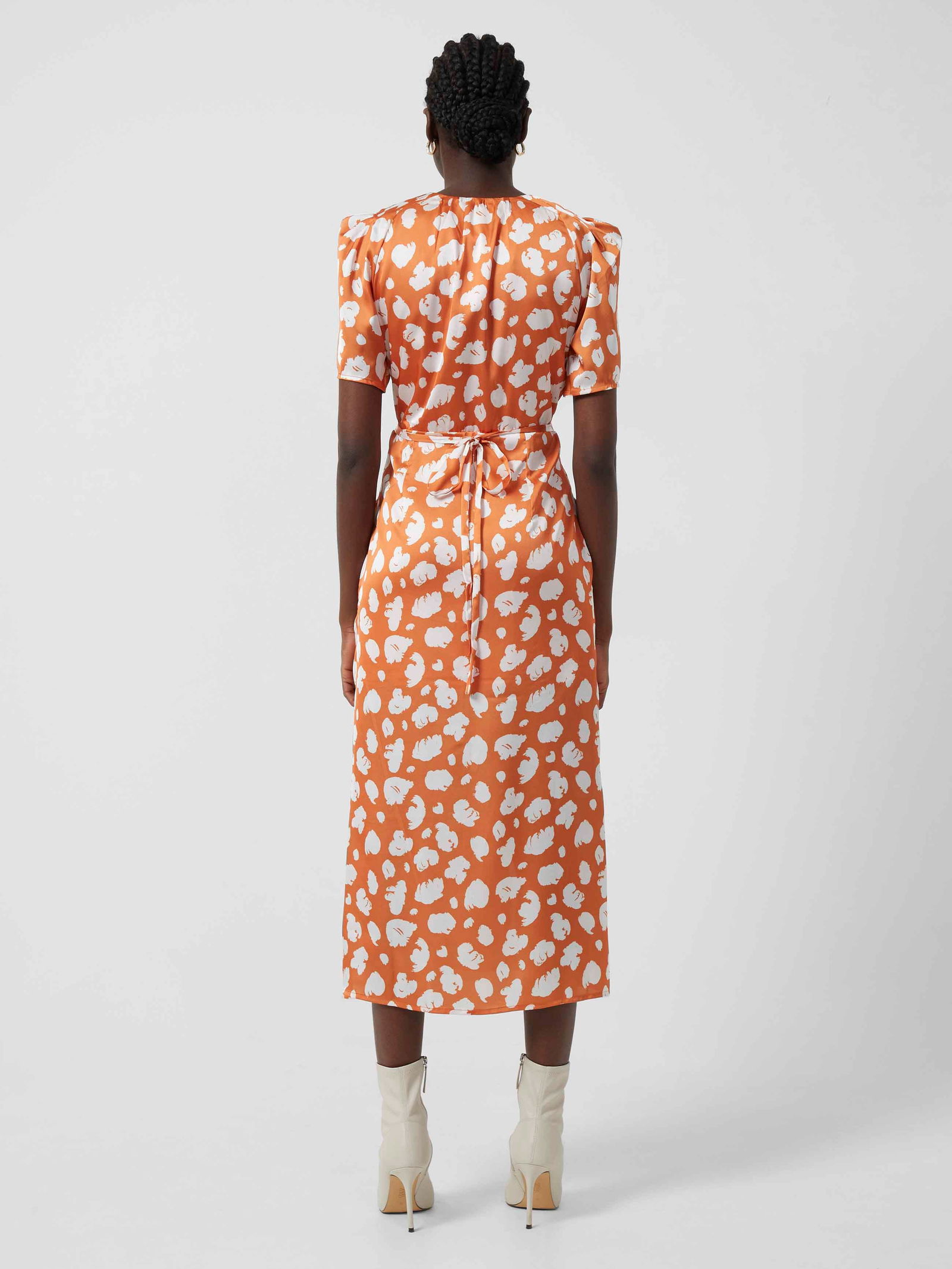 french connection inu satin dress FRENCH CONNECTION Inu Satin Mesh Strappy Dress