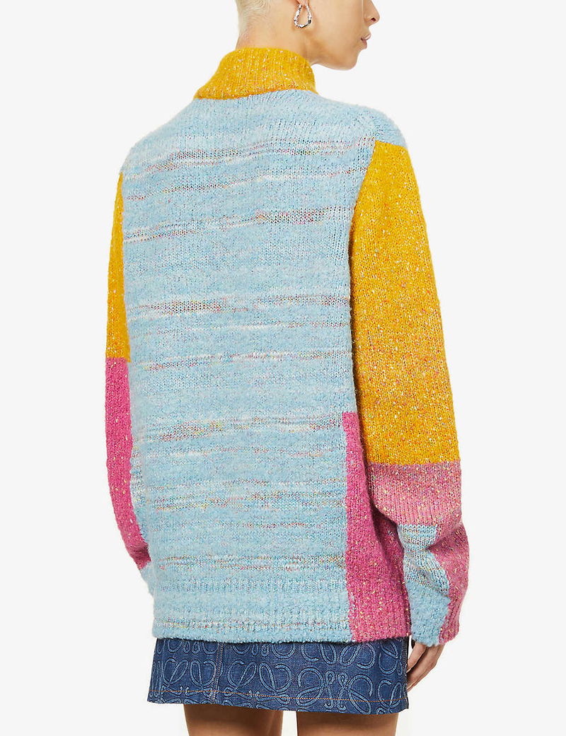 LOEWE ZIPPED KNIT CARDIGAN / GRY MULTI