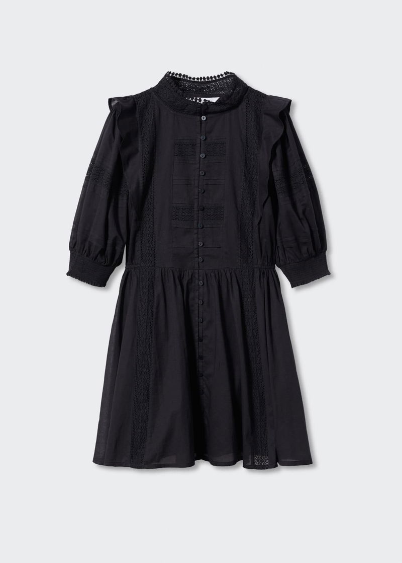 mango puff sleeve embroidered dress MANGO Lucy Puff Sleeved Embroidered Dress
