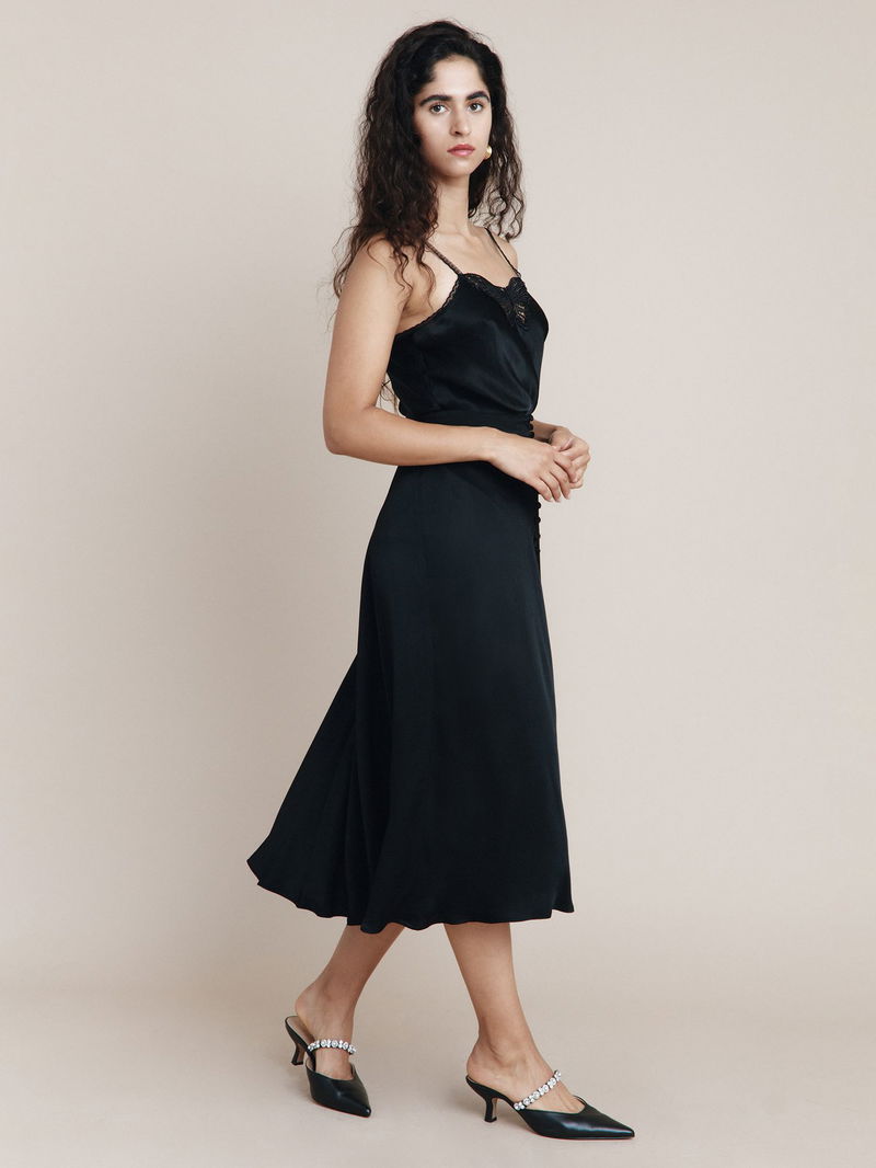 eva satin midi dress Eva Satin Midi Dress in Mauve