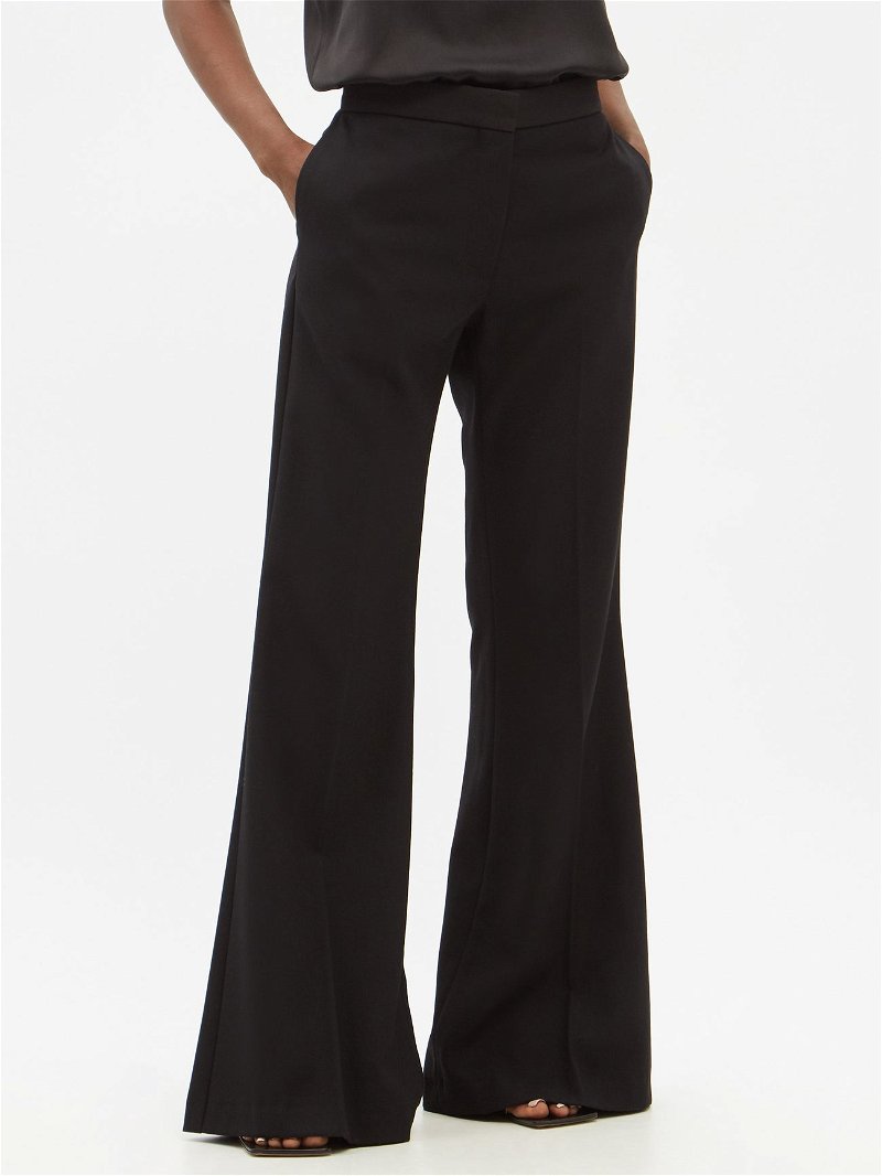 ZARA NEW WOMAN TUXEDO TROUSERS WITH CONTRASTING WAIST PANT BLACK