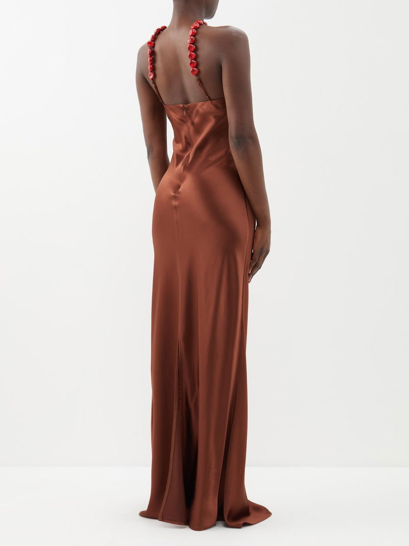 STAUD Cadence Halterneck Satin Dress | endource