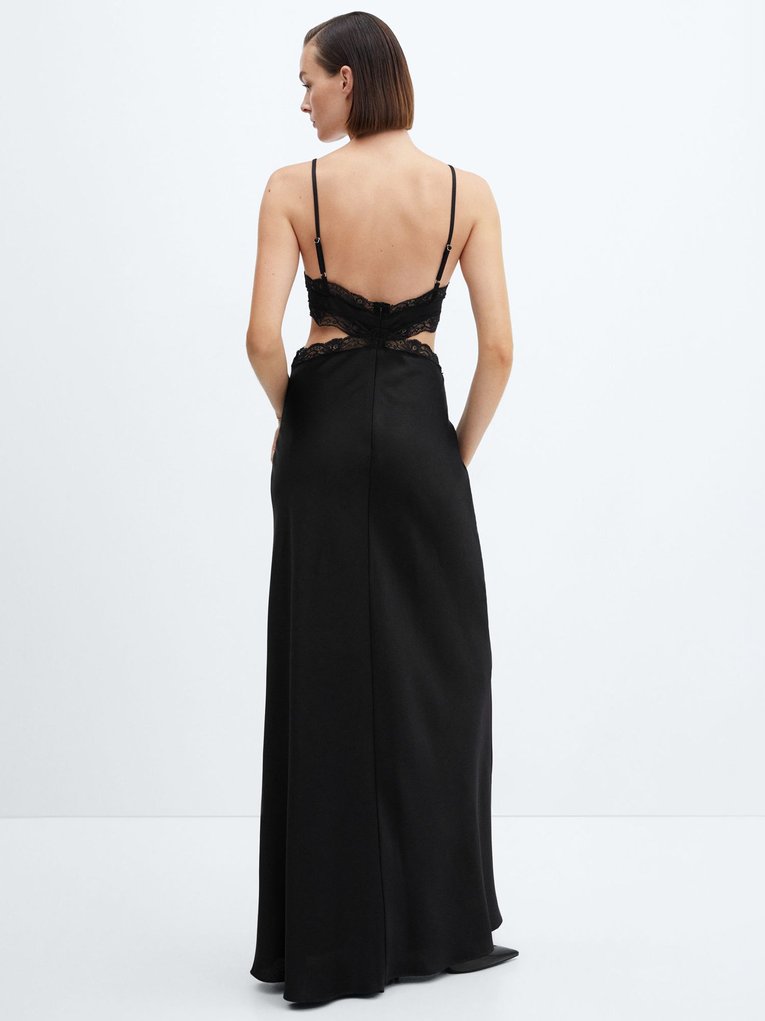 MANGO Verona Lace Trim Cut Out Dress | endource