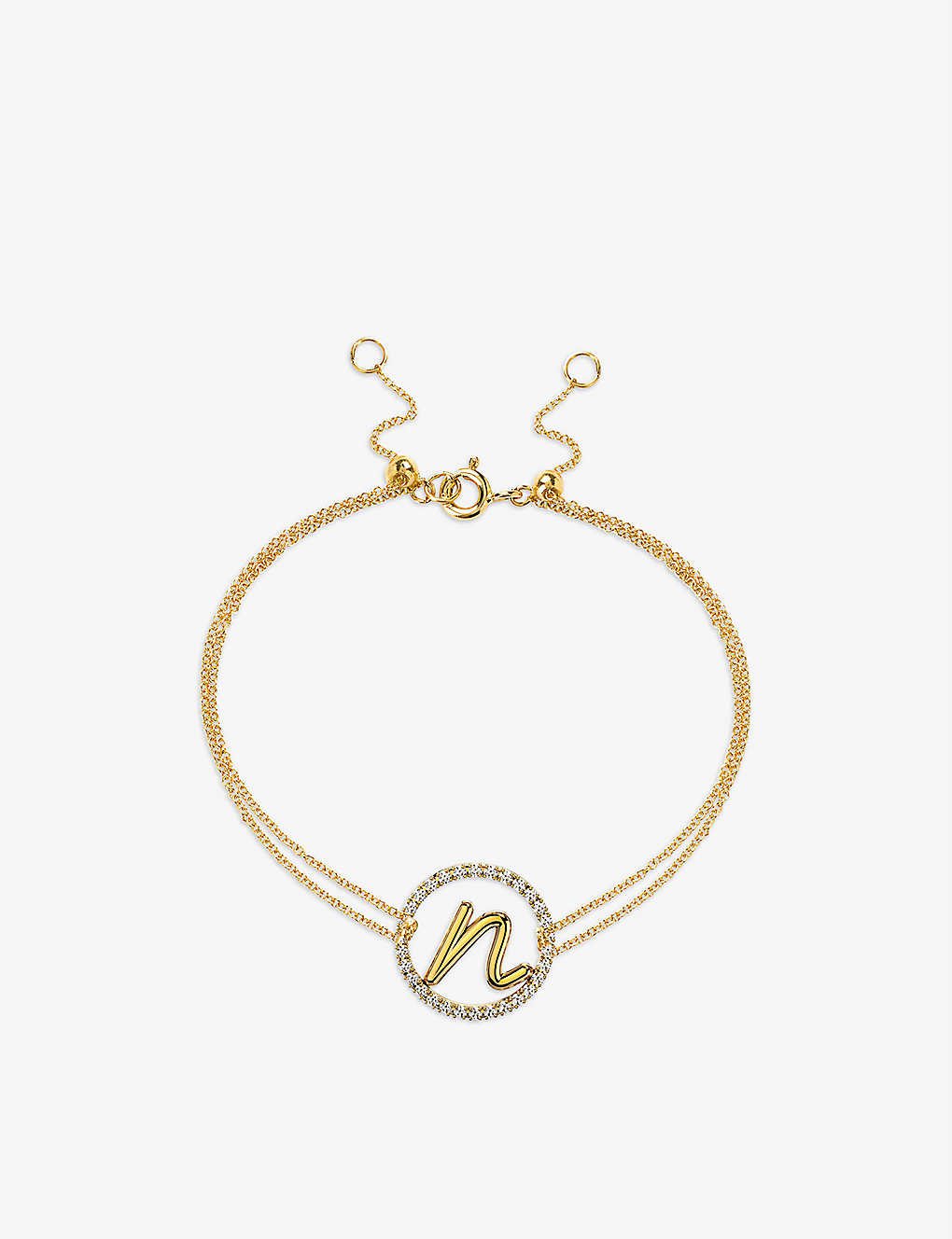 The ALKEMISTRY 18kt Yellow Gold Love Letter E Initial Bracelet