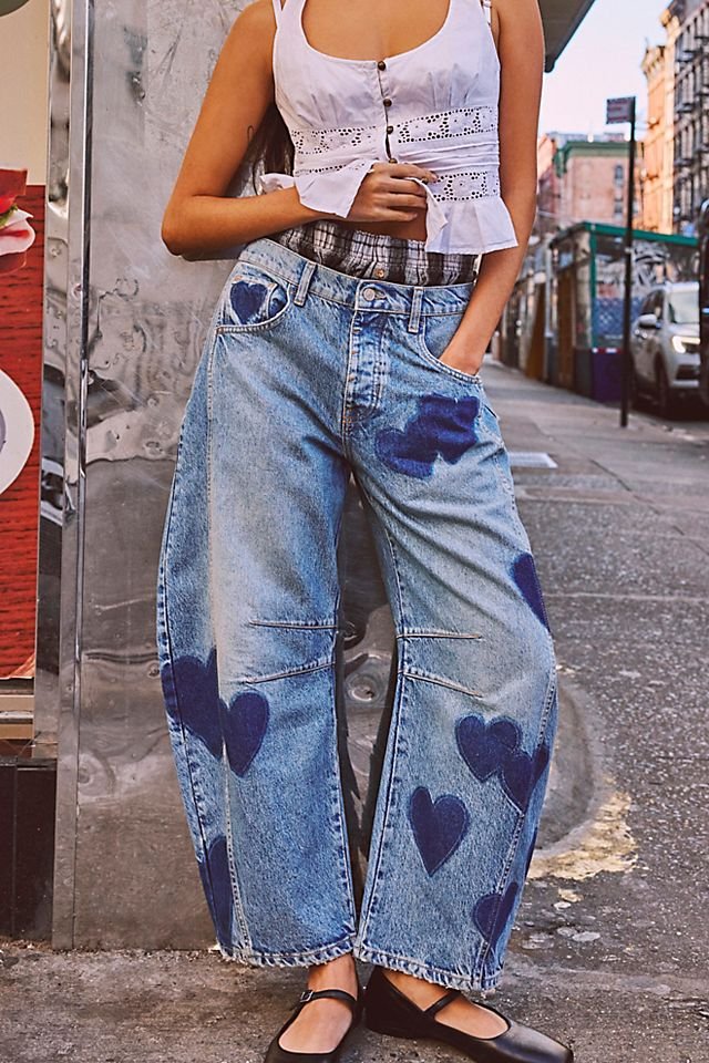 FREE PEOPLE We The Free - Lucky You Heart Jeans in Change Of Heart