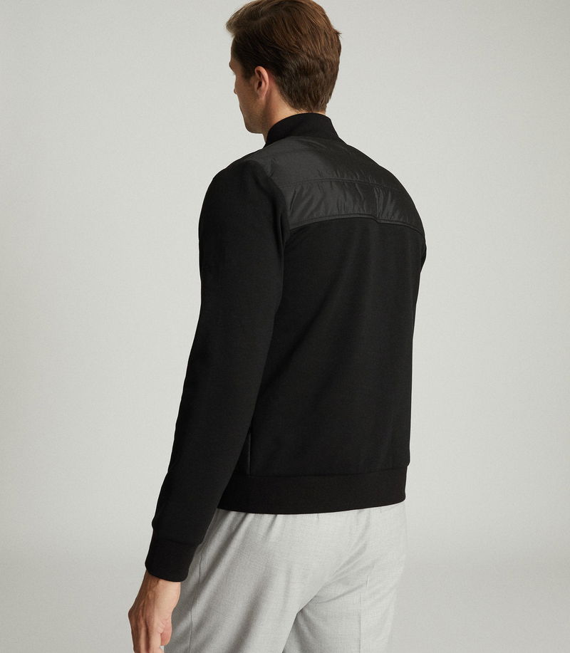 Reiss Trainer Hybrid Zip Through Quilted Jumper