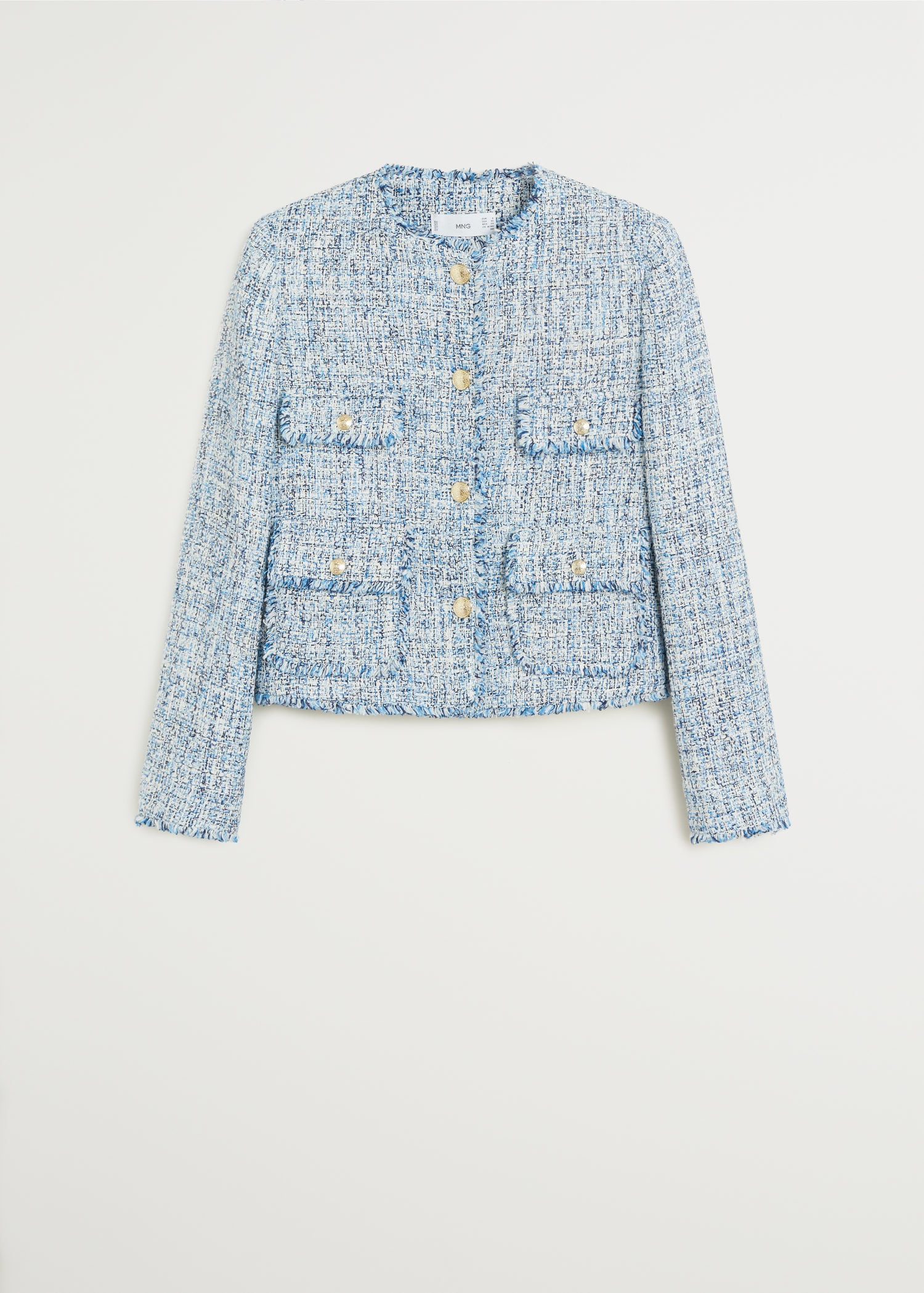 MANGO Tweed Jacket in Blue | Endource