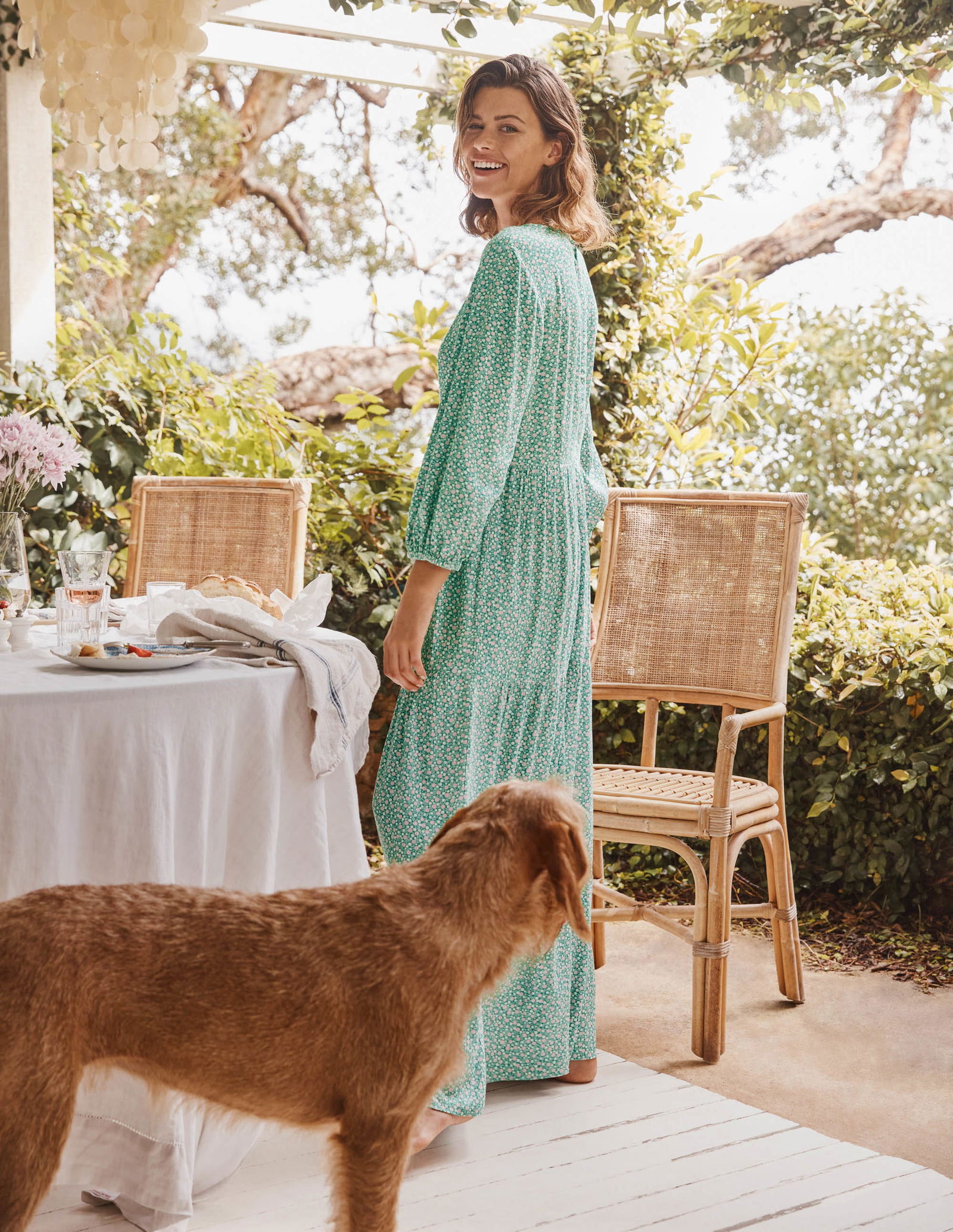 boden blouson sleeve maxi dress BODEN Blouson Sleeve Maxi Dress