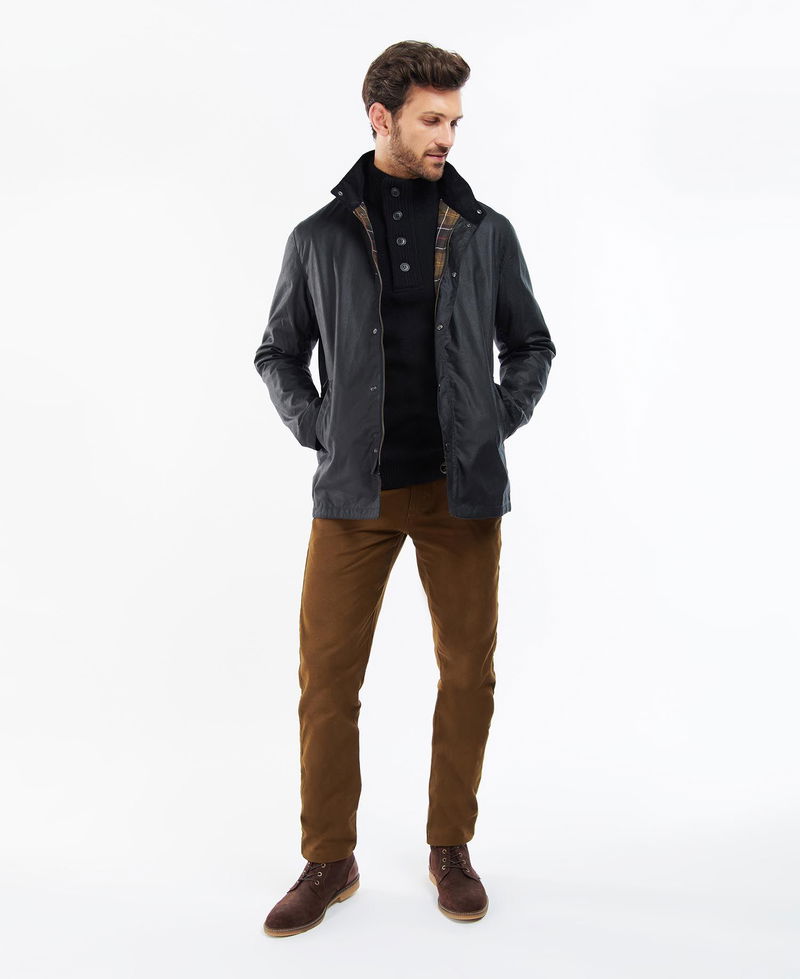 BARBOUR Evelar Wax Jacket in Black Endource