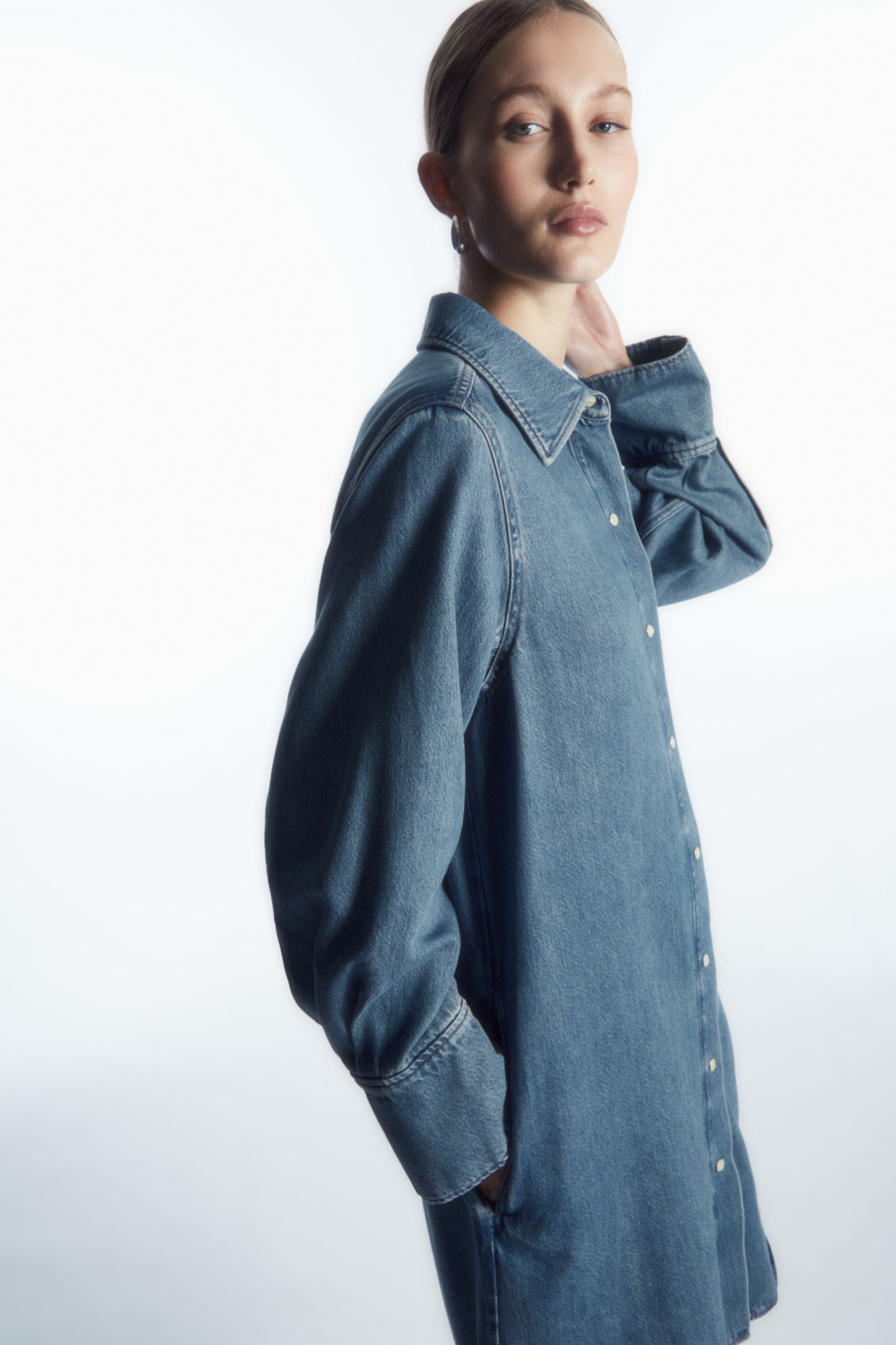 white christmas dresses Women’s Denim Maxi Shirtdress – Wash Lab Malibu Blue / S main image 1