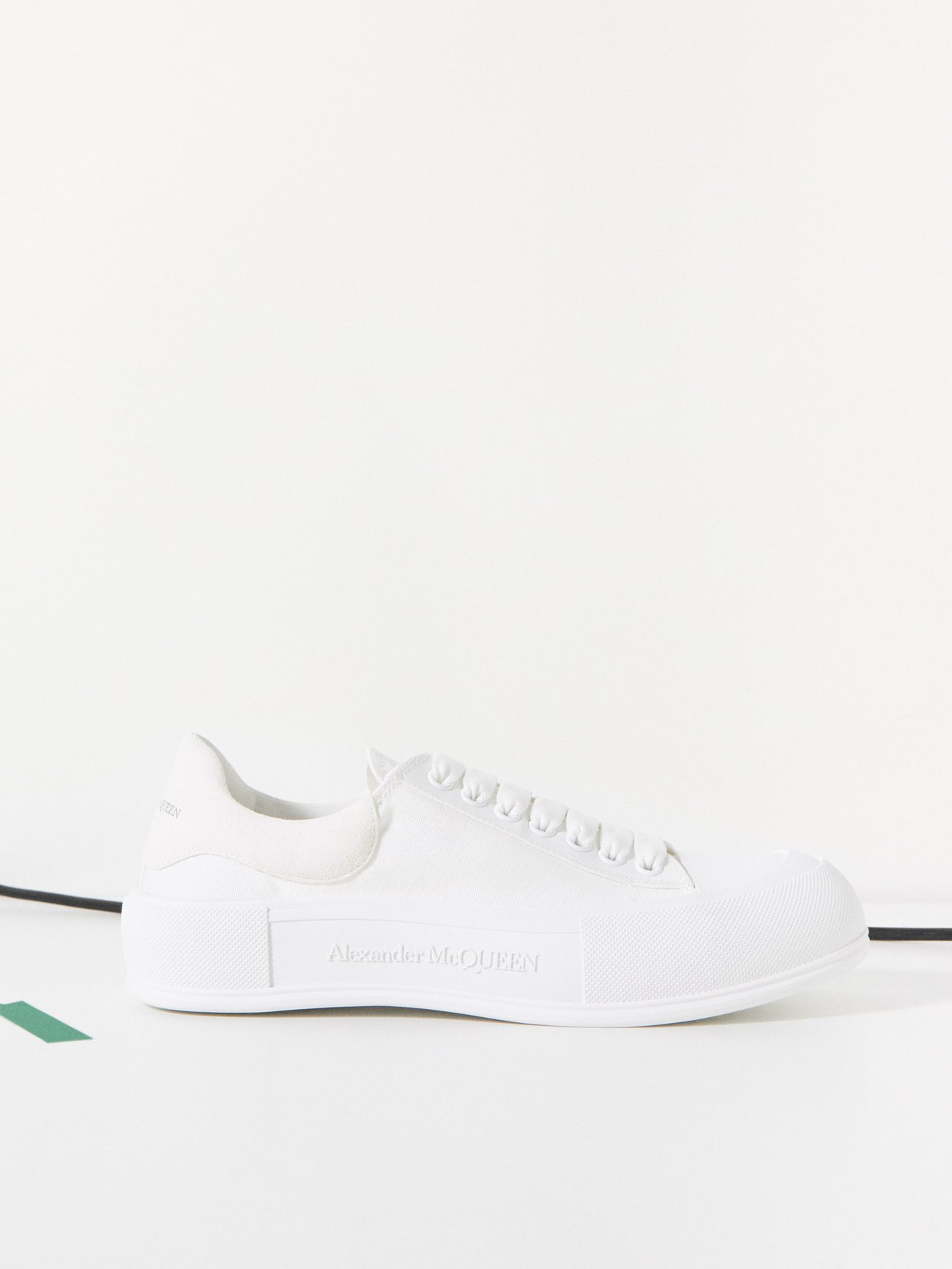 ALEXANDER MCQUEEN Deck Canvas Trainers in White | Endource