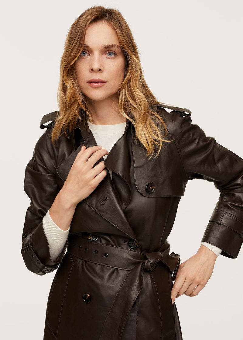 MANGO 100% Leather Trench endource