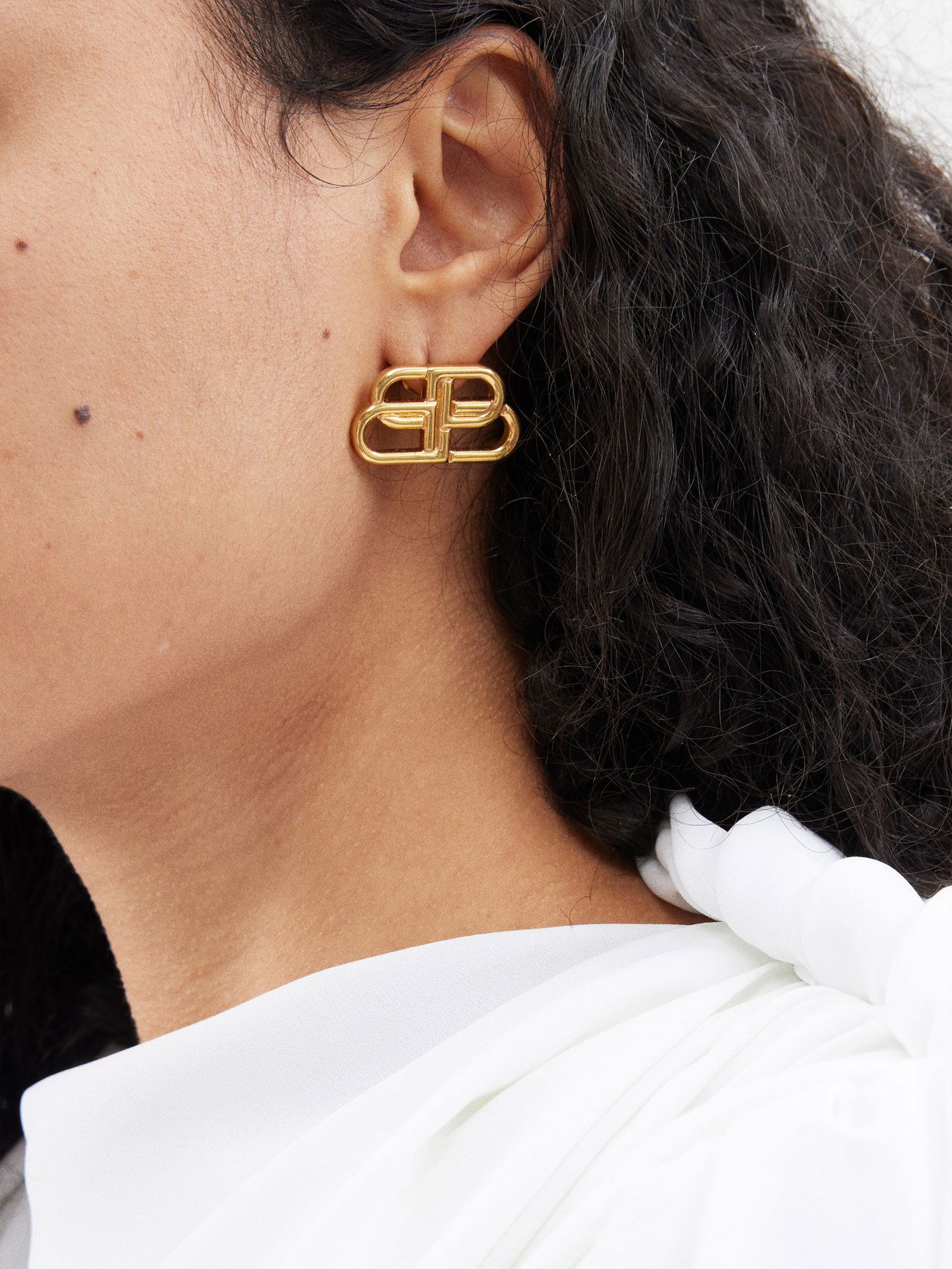 Balenciaga Bb Xs Stud Earrings - Silver 【BALENCIAGA】BB LOGO STUD