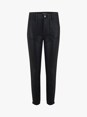 WEEKDAY Aceso Coated Trousers in Coated Black