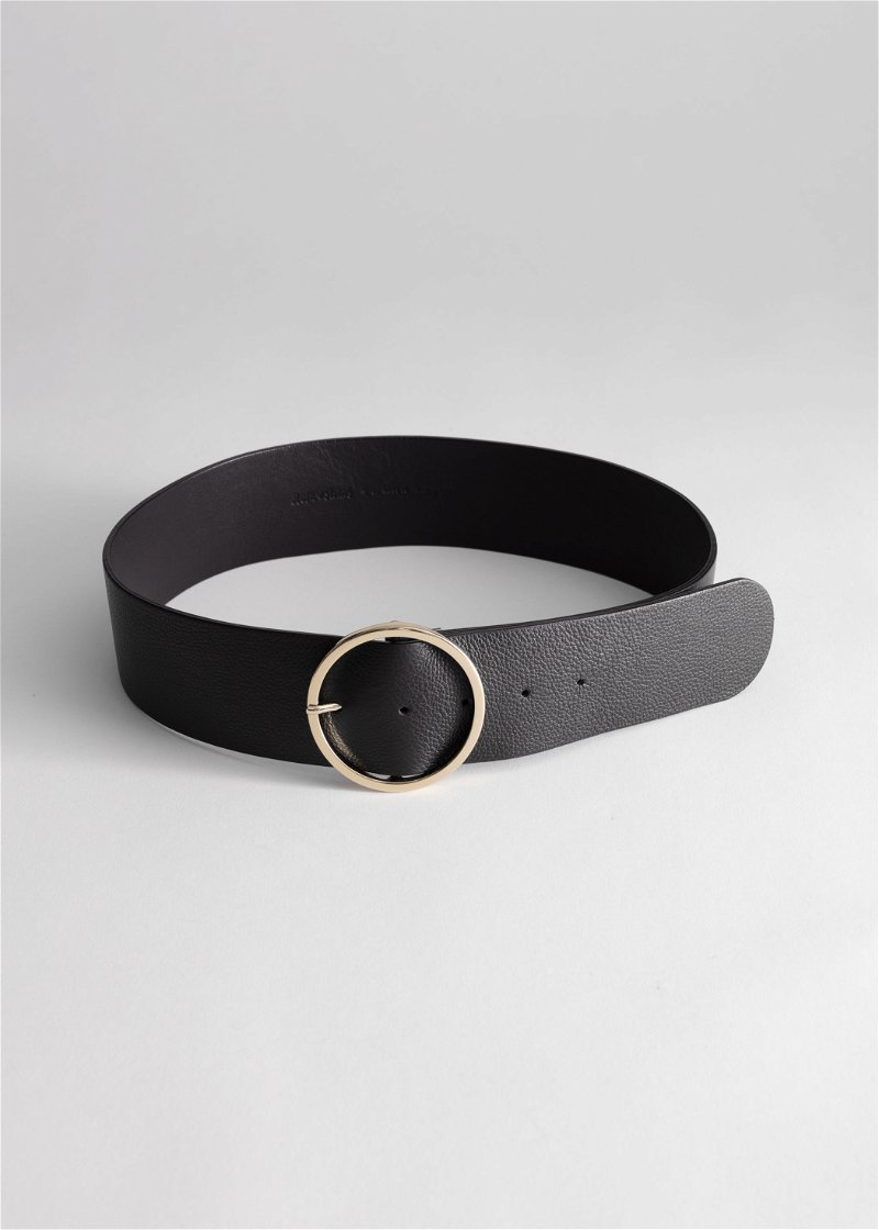  OTHER STORIES Circle Buckle Leather Belt