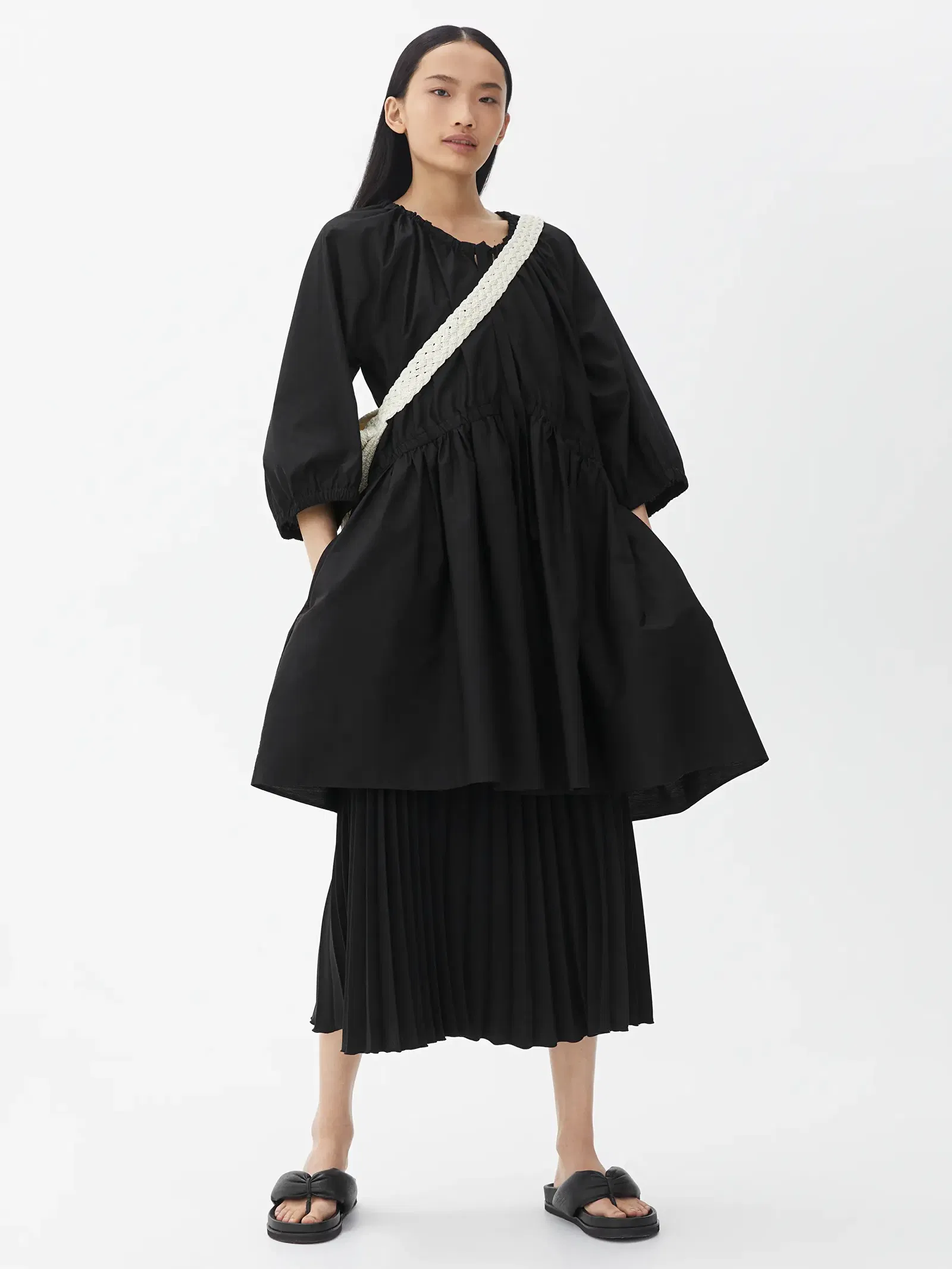 voluminous cotton dress ARKET Size:40M Review Lyra Bridesmaid Dress in Avelina quarter blouson sleeves and