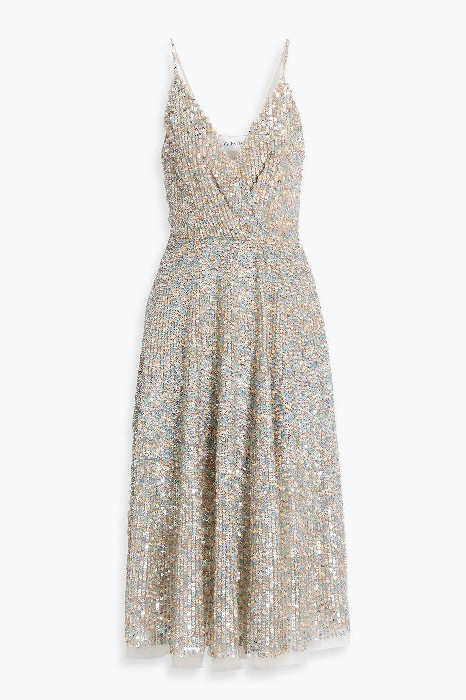 valentino sequin dress SS 2004 Runway Key Features VALENTINO GARAVANI Wrap-Effect Sequined Tulle