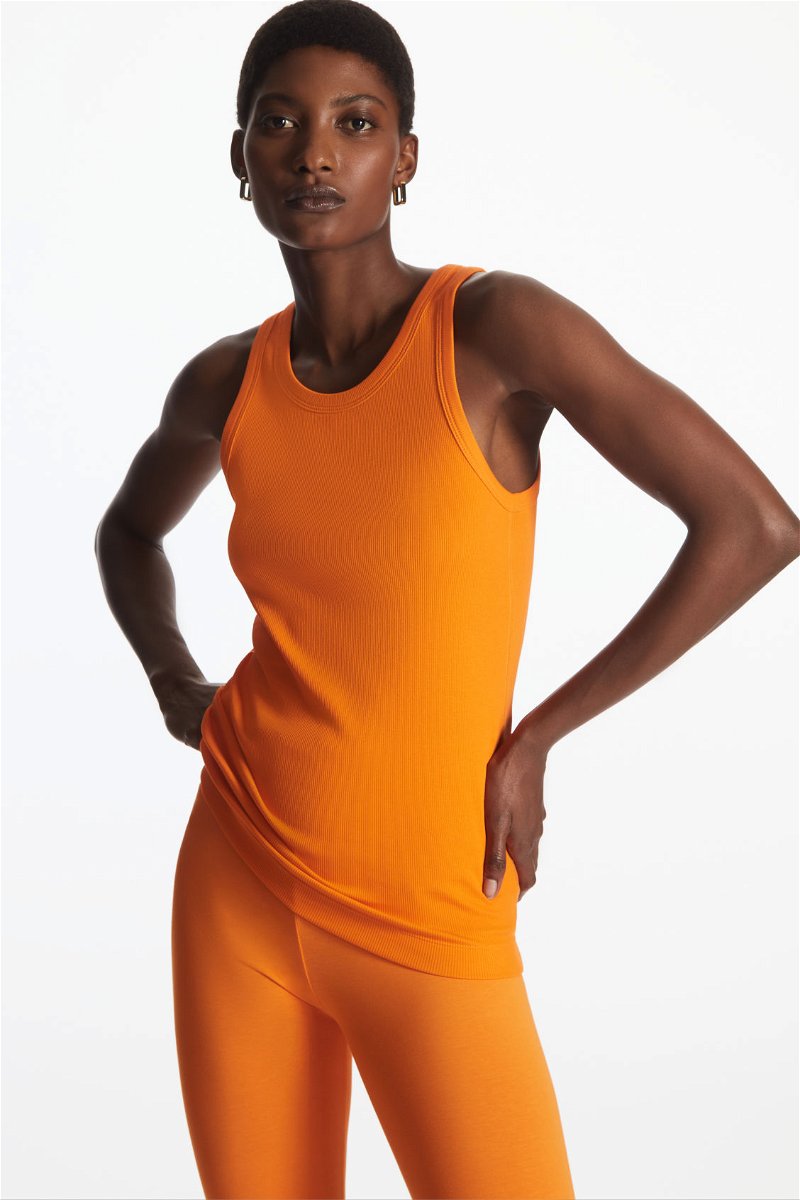 COS Fitted Vest Top in ORANGE