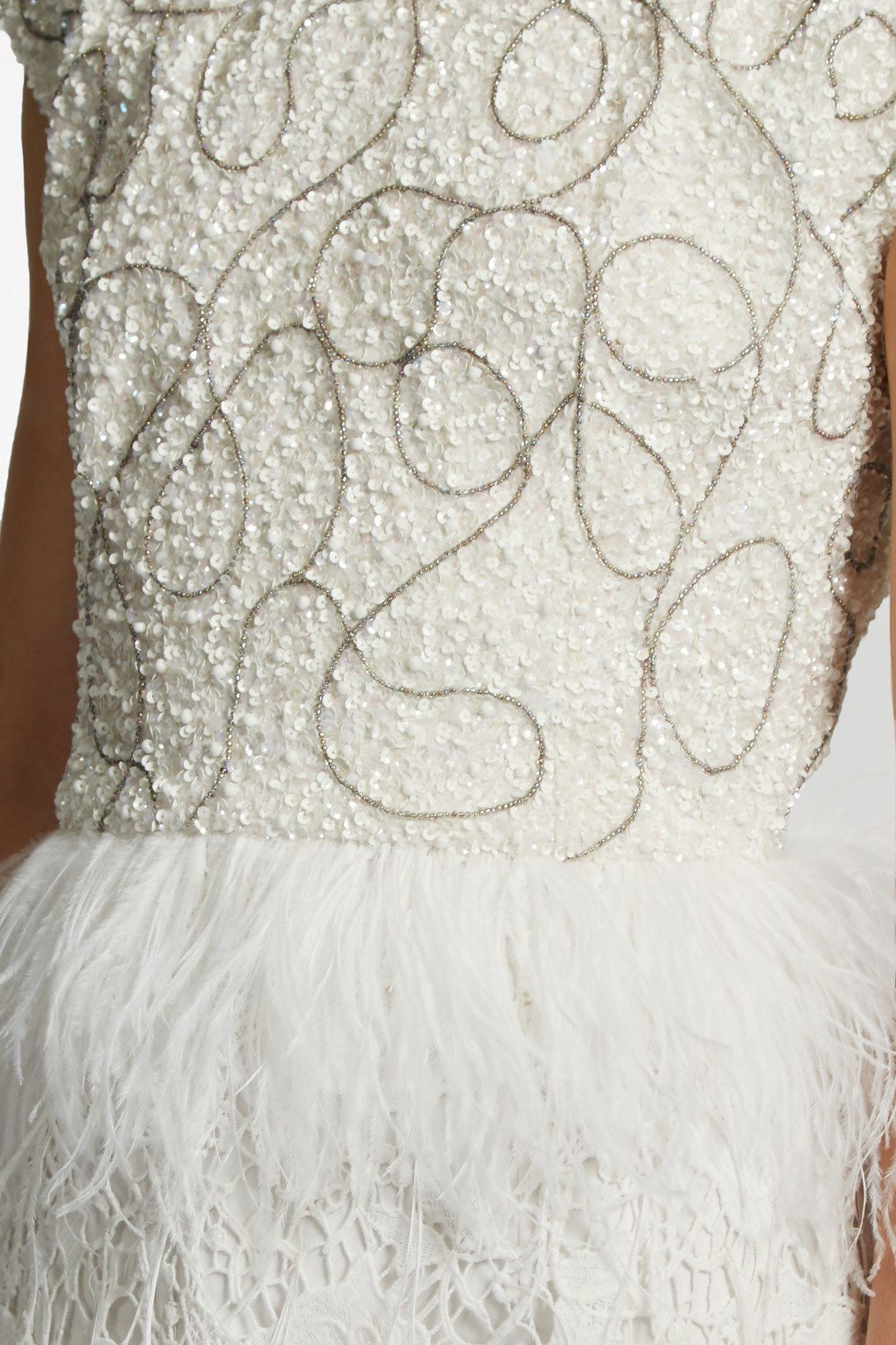 french connection beaded dress FRENCH CONNECTION Snow Spell Feather Beaded Dress