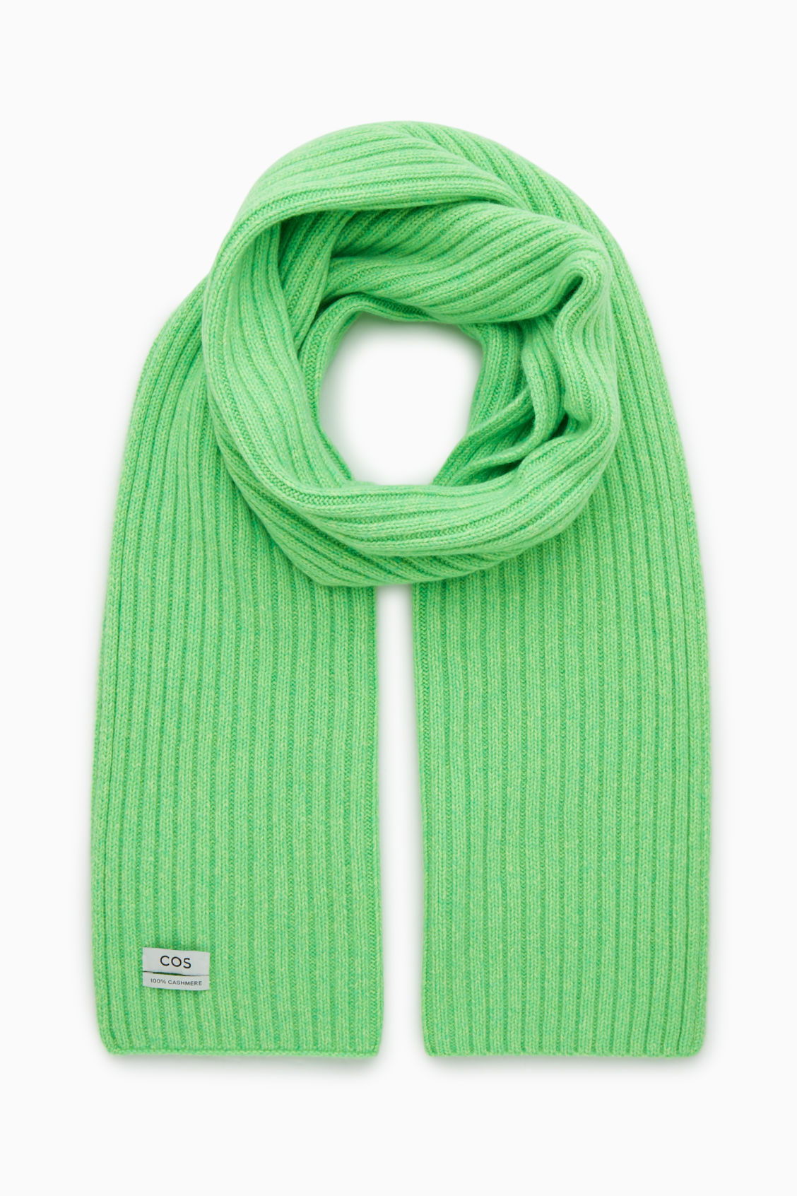 COS Chunky Ribbed-Knit Pure Cashmere Scarf endource