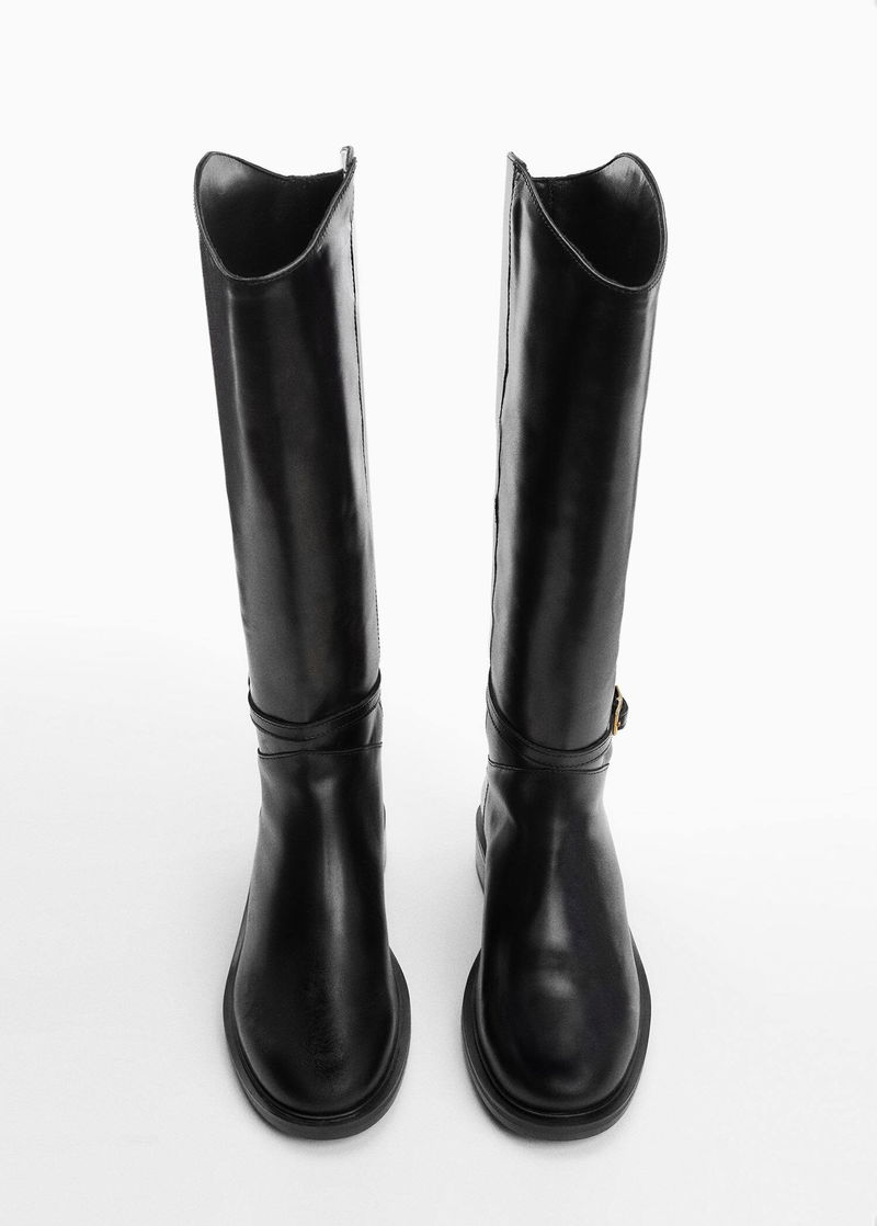 black riding boots with buckles