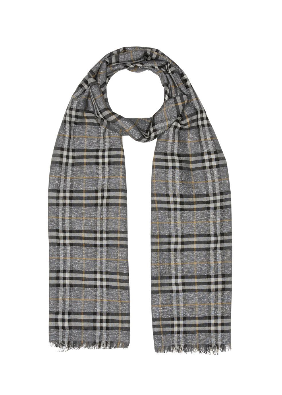 burberry metallic check scarf