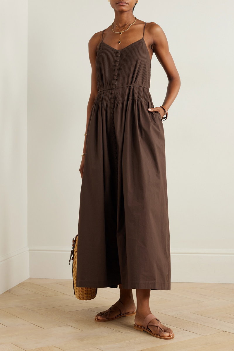 chinese dress ladies Joslin Melinda Linen Ramie Sleeveless Maxi Dress in Optical White  Coco &  Lola