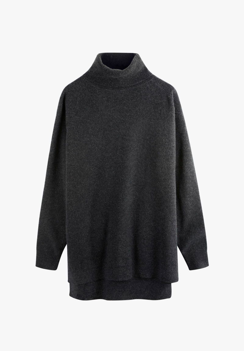 Jigsaw Cloud Cashmere Roll Neck Jumper, Charcoal at John Lewis & Partners