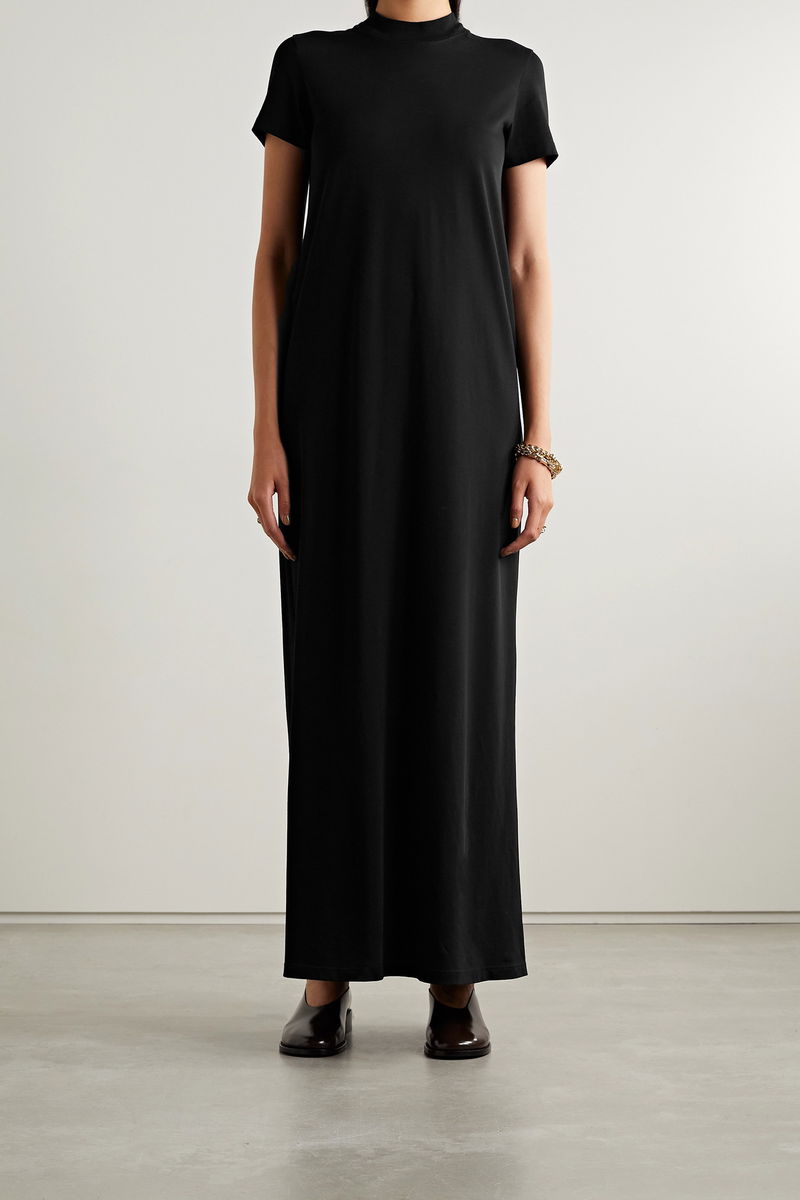 THE ROW Dolores Cotton-Jersey Maxi Dress in Black | endource
