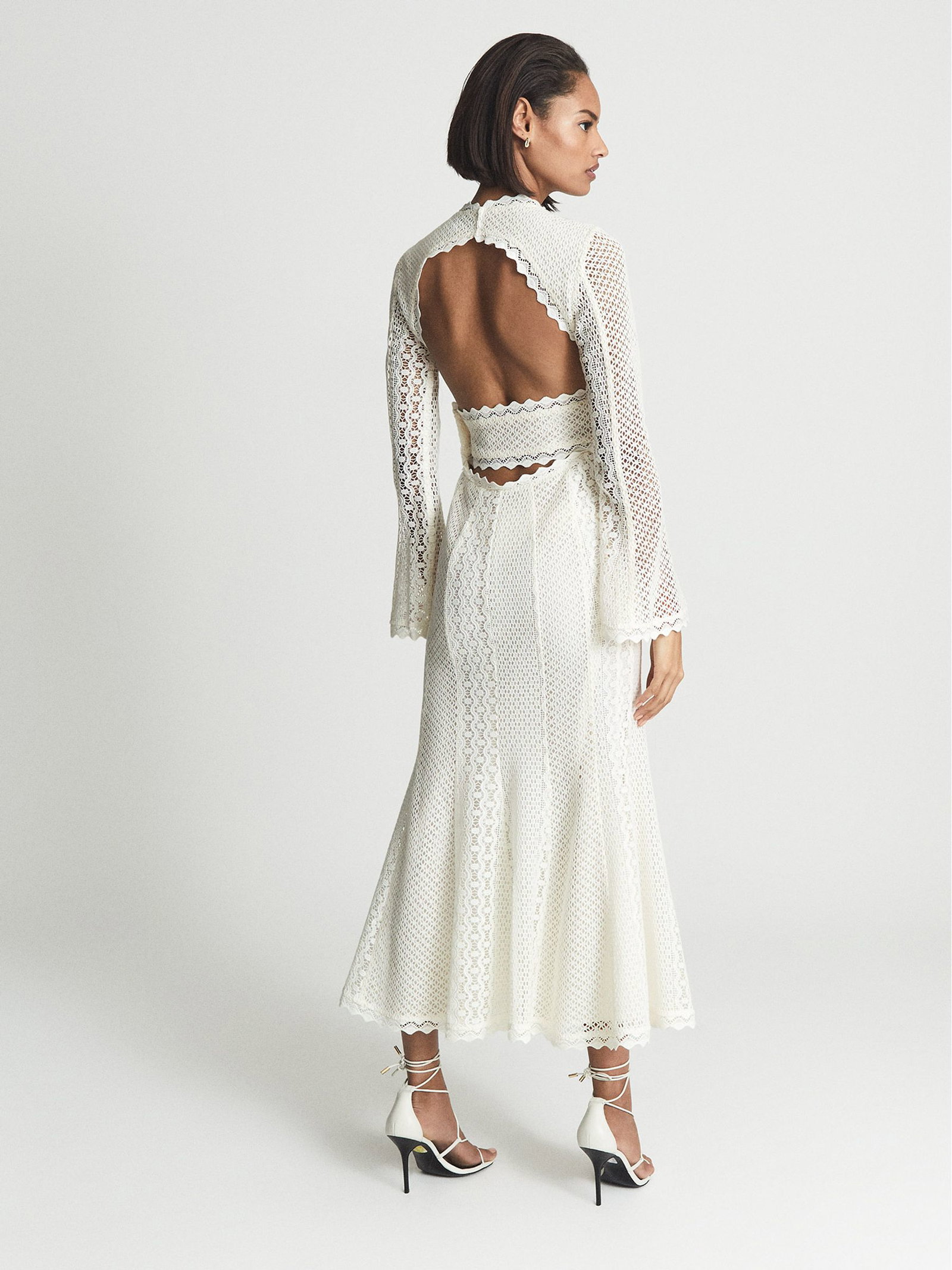 reiss aspen lace midi dress Reiss Aspen Lace Midi Dress In White - 55% Off