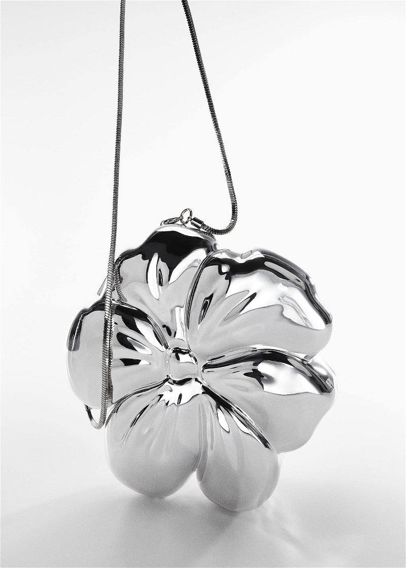 Mango - Metallic Clutch Bag Silver - One Size - Women