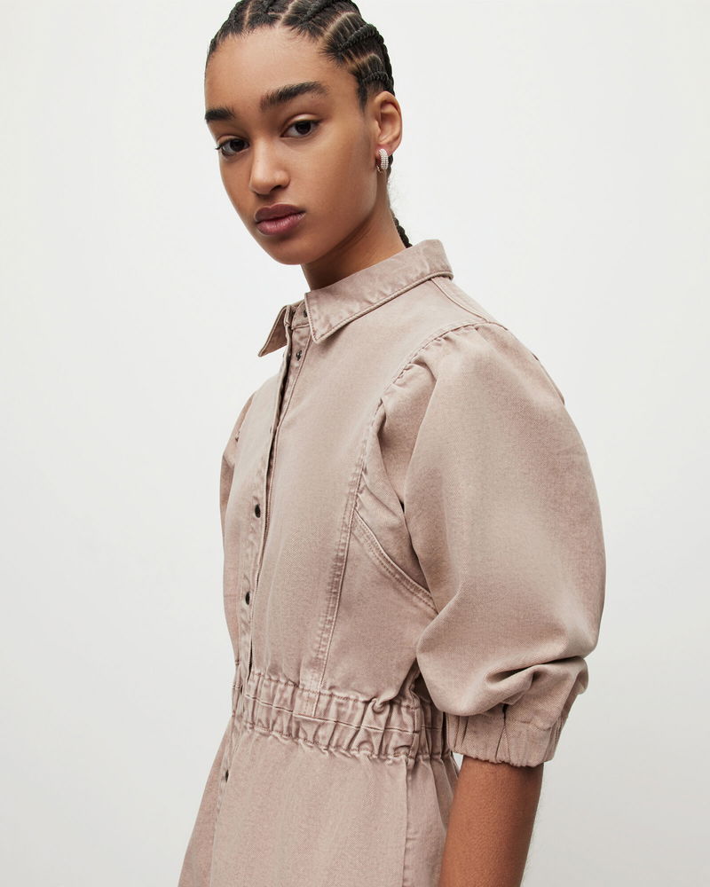osa denim midi dress Opal Embroidered Floral Denim Midi Dress (Women)