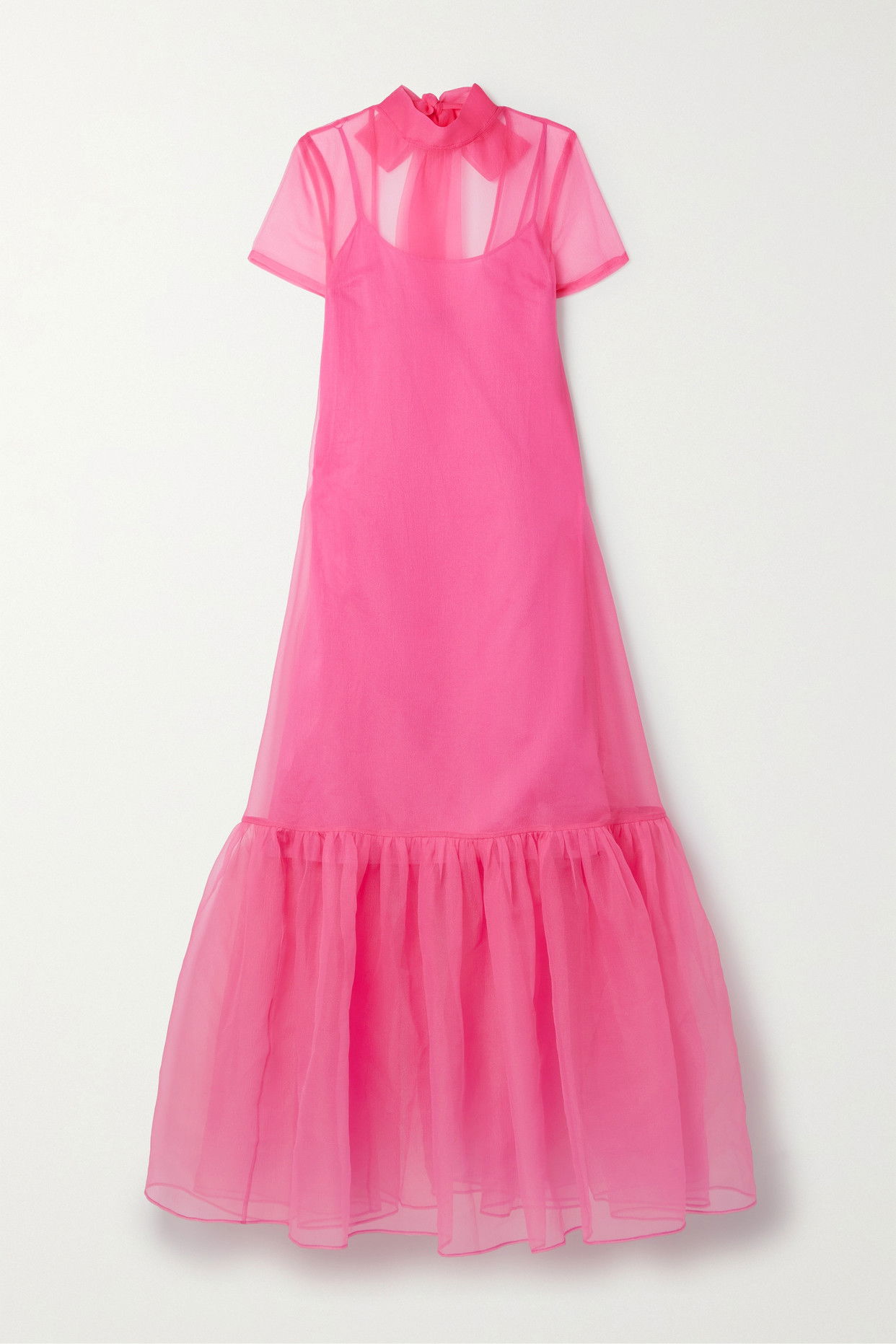 staud tiered organza maxi dress Calluna floral organza maxi dress in blue - Staud