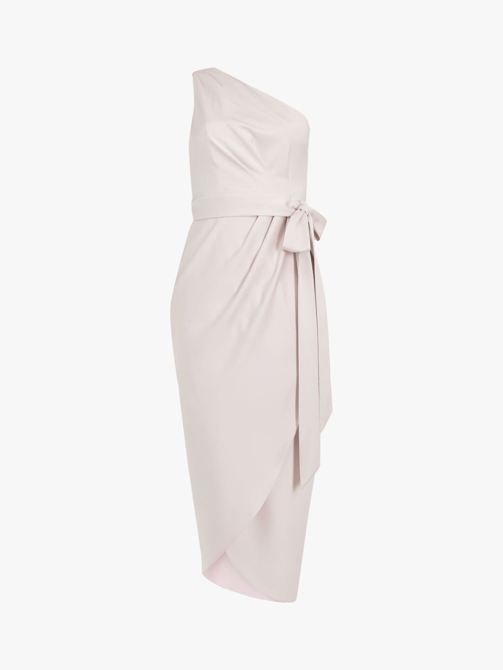 open lace back dress Scuba One Shoulder Column Dress with Pleated Ruffle Flower – Camille La Vie main image 0