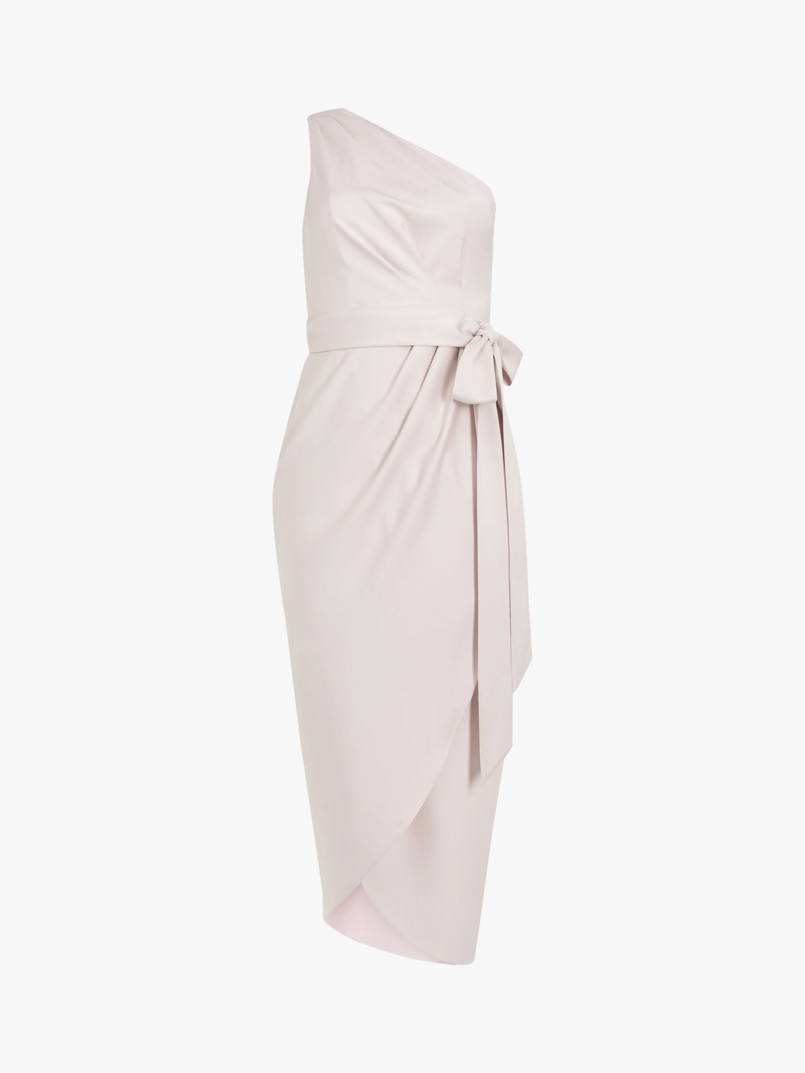 TED BAKER Gabie One Shoulder Drape Midi Dress in Pink | Endource