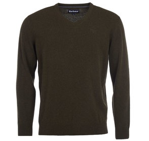 Olive green Barbour long-sleeved v-neck sweater