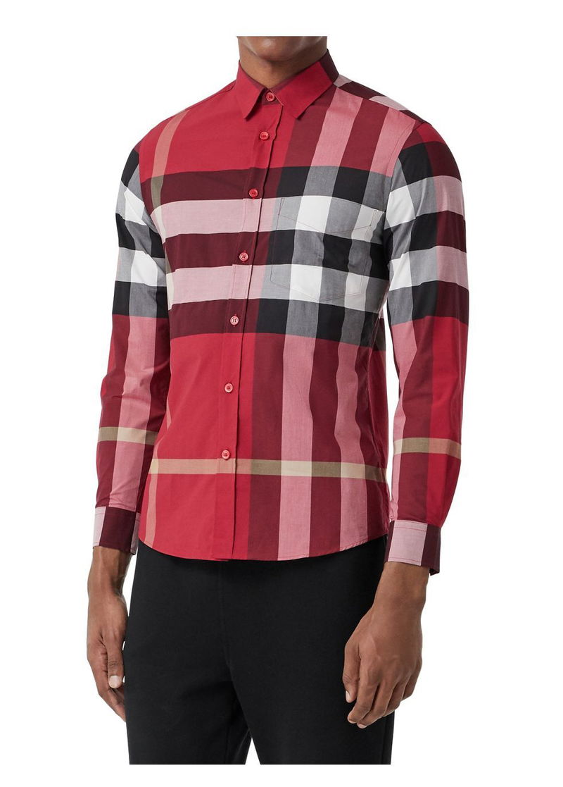 burberry shirt men red