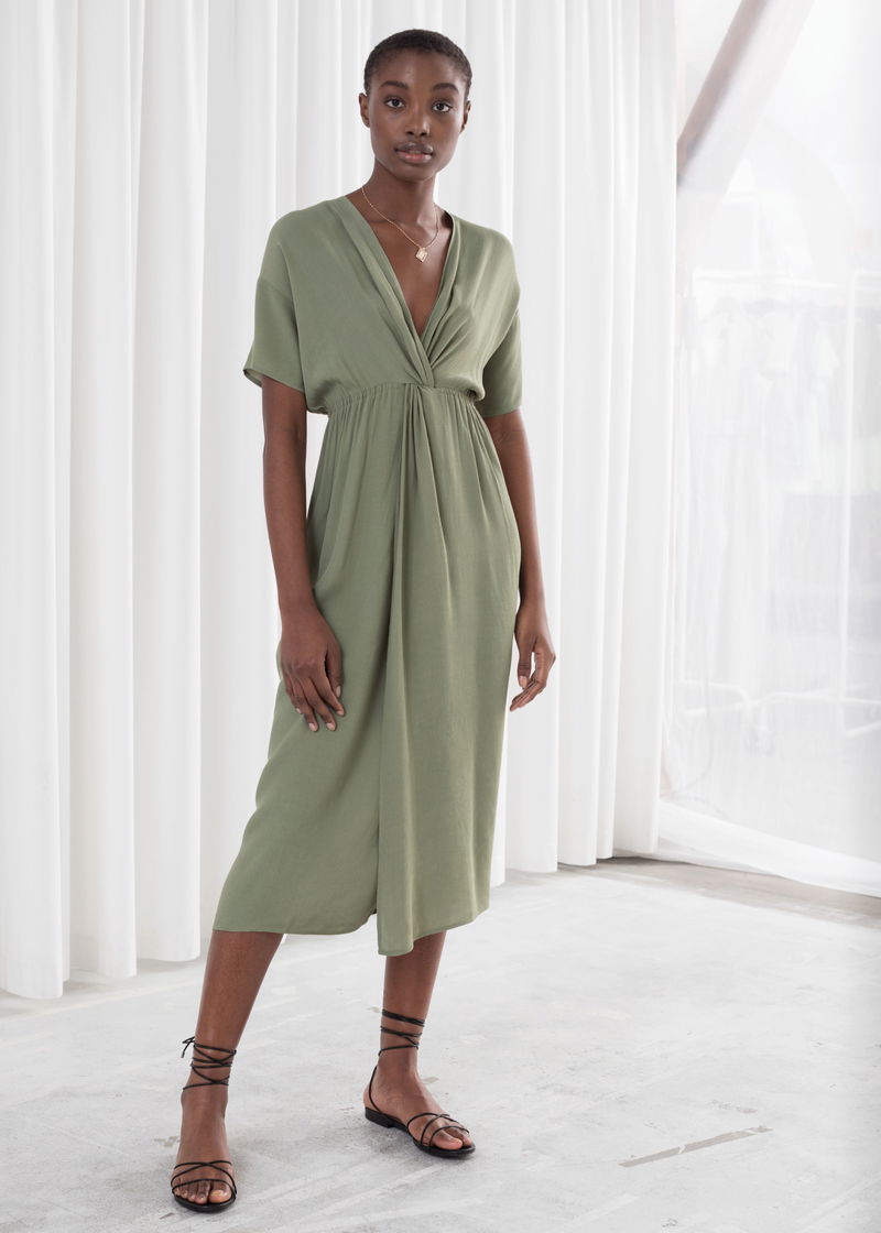 & OTHER STORIES Twist Knot Midi Dress | endource
