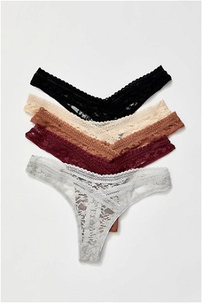 FREE PEOPLE Intimately - High Cut Daisy Lace Thong Undies in Sweet Kiss