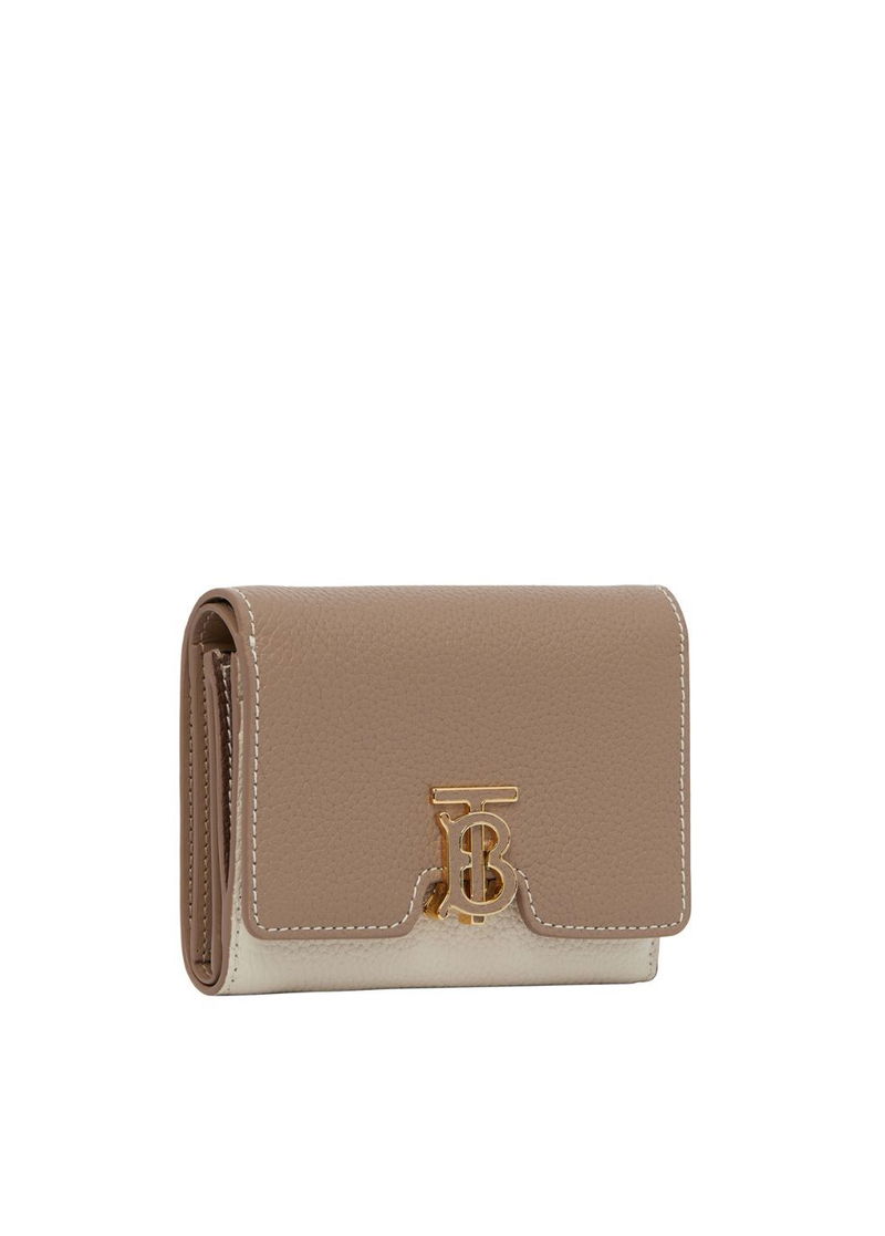 BURBERRY Tri-Tone Grainy Leather Folding Wallet endource