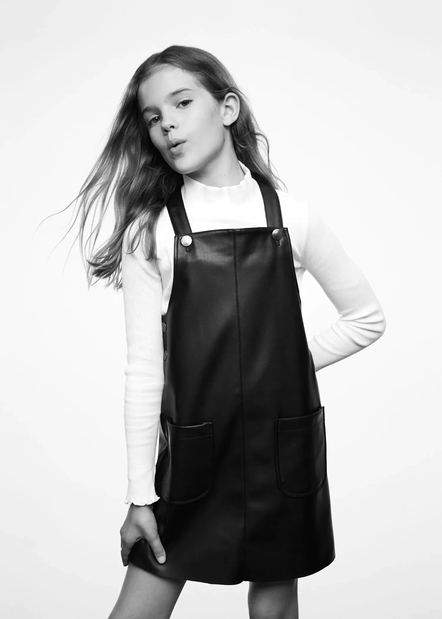 chinese dress ladies DIASHINY Women's V Neck Sleeveless PU Leather Dress Pinafore Overall Mini  Dresses with Pockets Black S at Amazon Women's Clothing store main image 0