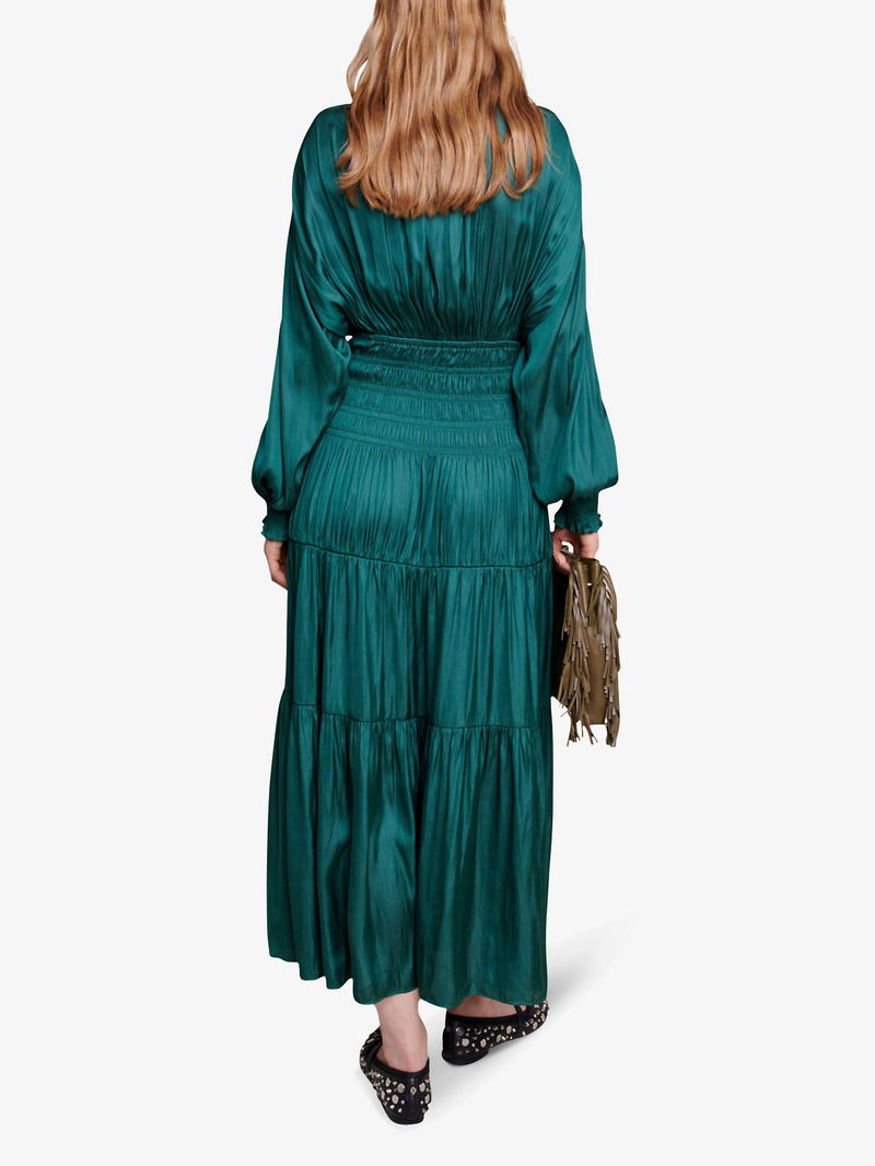MAJE Rovel Pleated Woven Maxi Dress | endource MAJE Rovel Pleated Woven Maxi Dress | endource