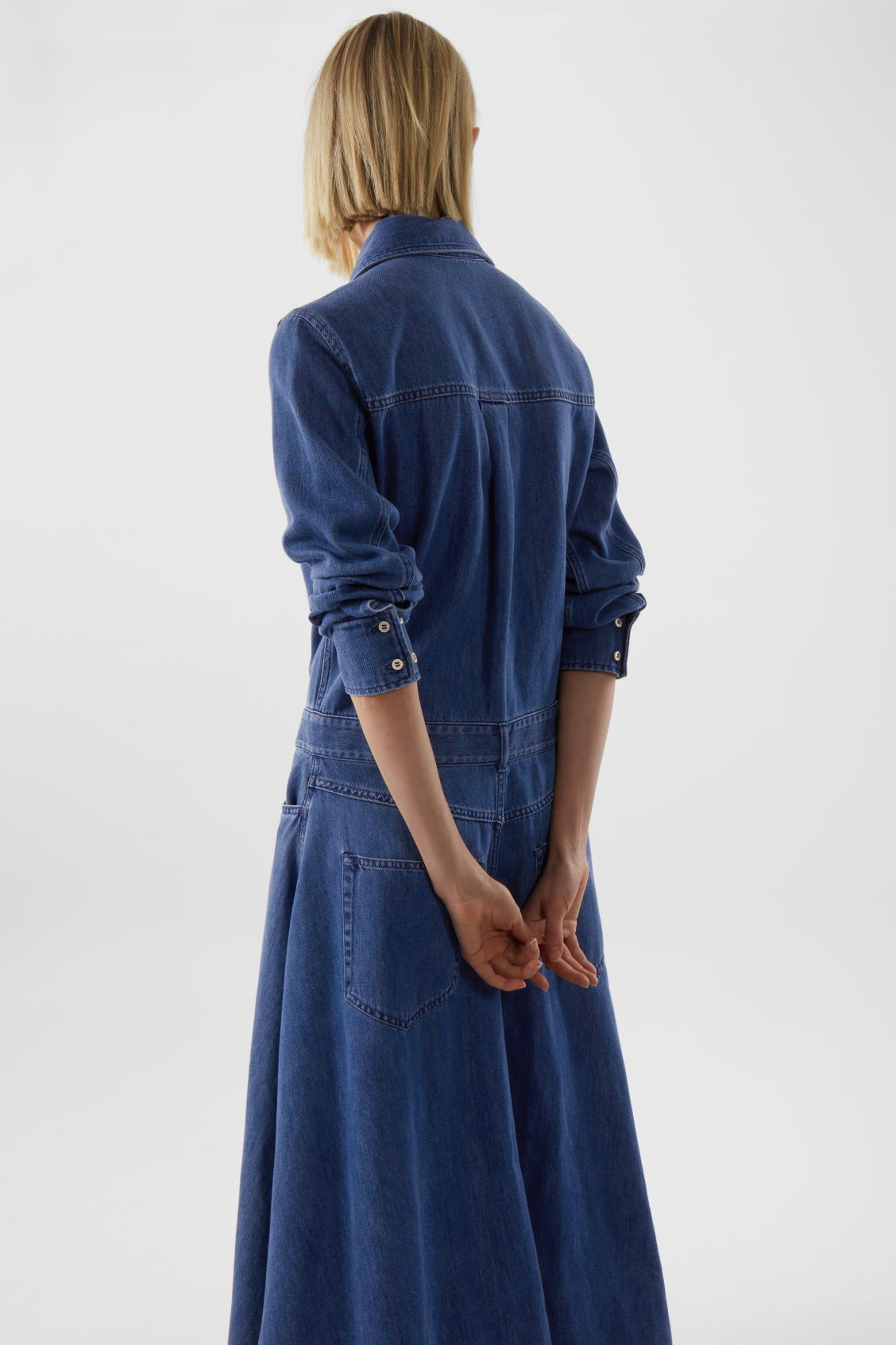 white christmas dresses COS BLUE LIGHTWEIGHT DENIM LONG SLEEVE SHIRT DRESS SIZE 12 – Whispers Dress  Agency