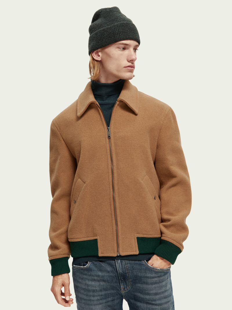SCOTCH & SODA Wool-Blended Heavyweight Bomber Jacket | endource
