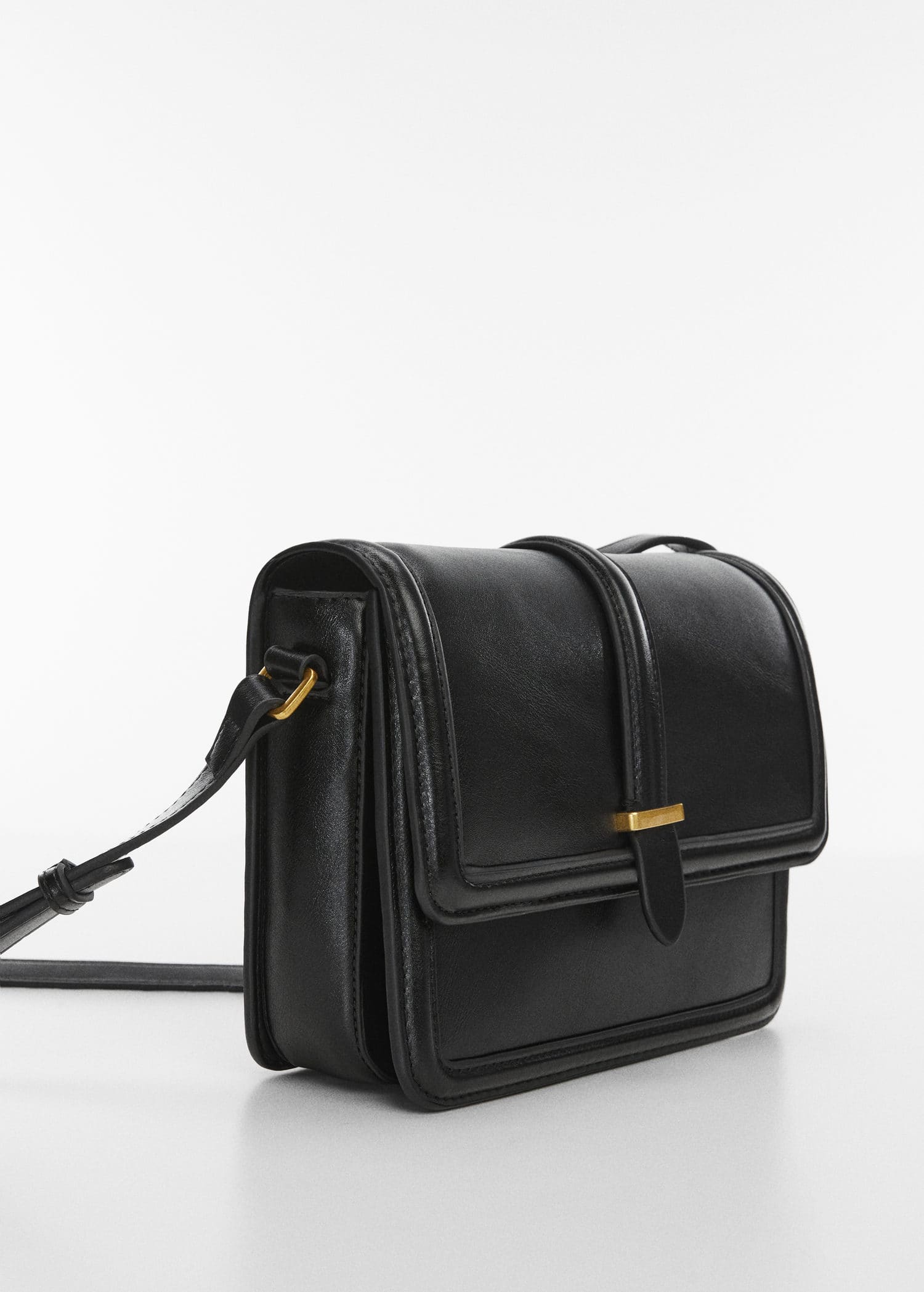 MANGO Rectangular Piece Crossbody Bag in Black | Endource 