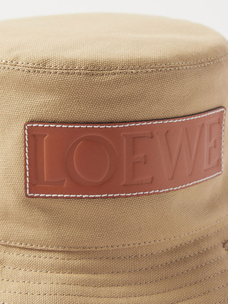 LOEWE Leather-Logo Patch Canvas Bucket Hat | endource display picture 1