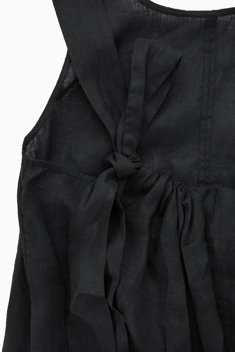 COS Gathered Linen Midi Dress | endource